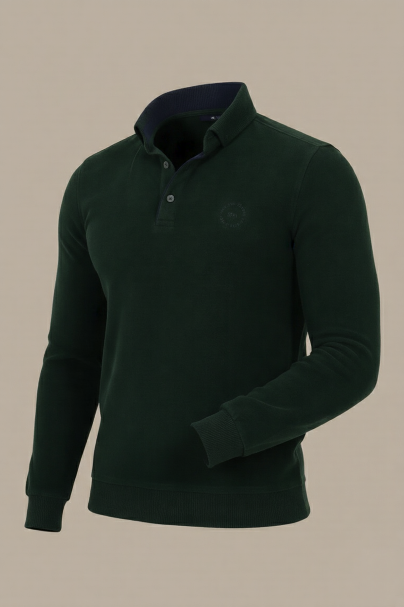 Sleek Elegance: Green Velvet Polo