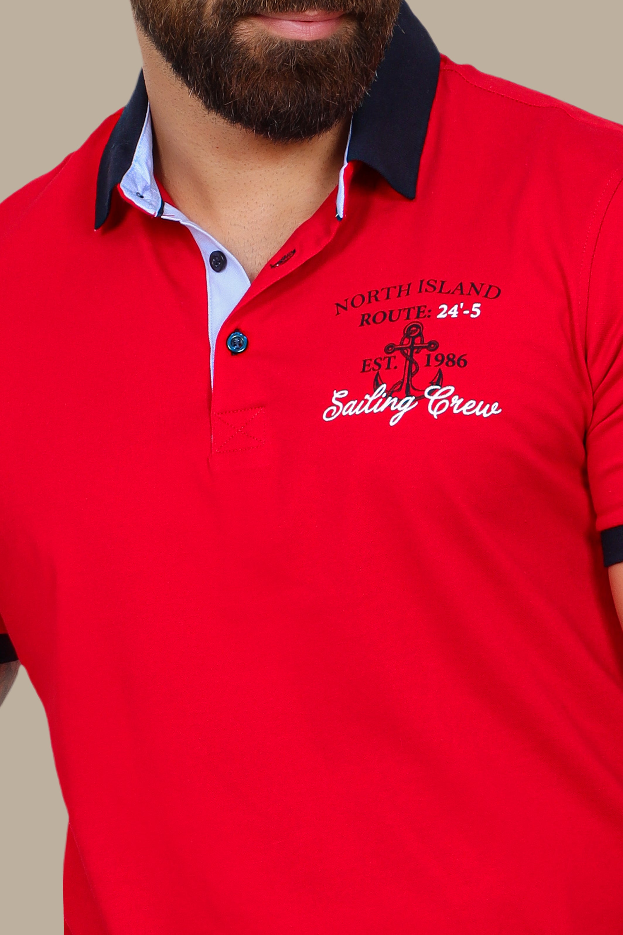 Red Sailing Crew Polo Shirt