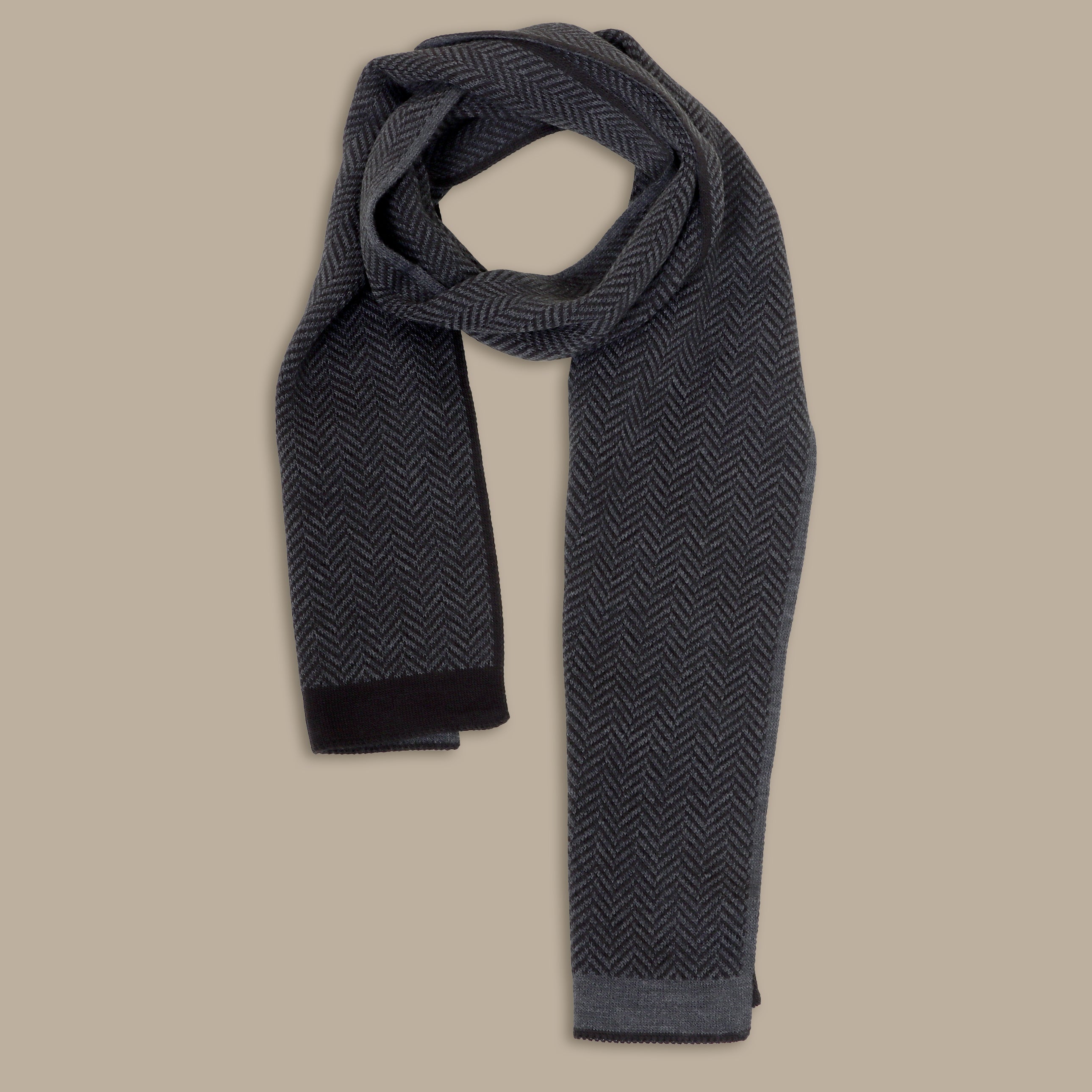 Dark Grey Slim Designed Scarf