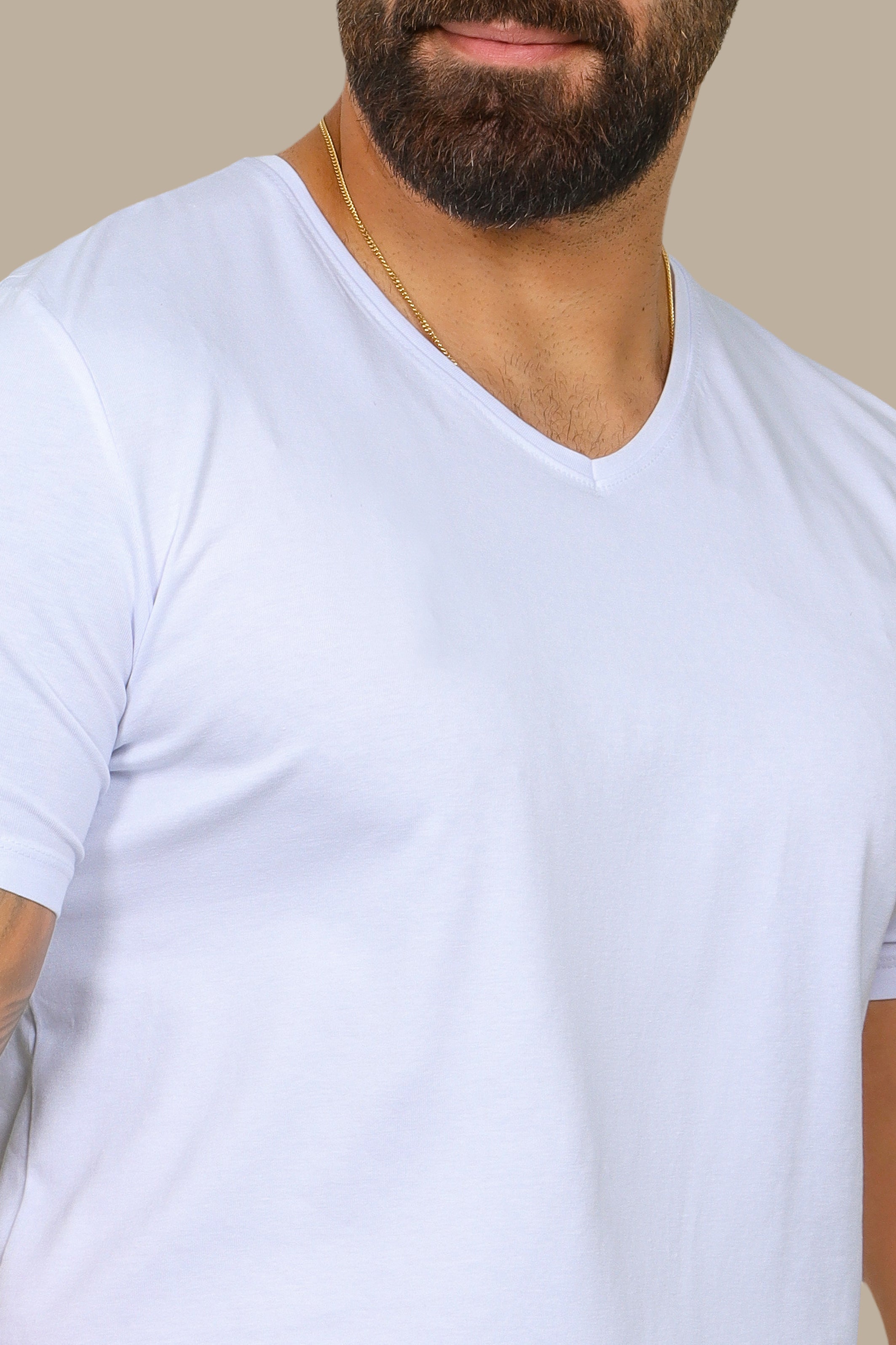 White Basic V-Neck T-Shirt