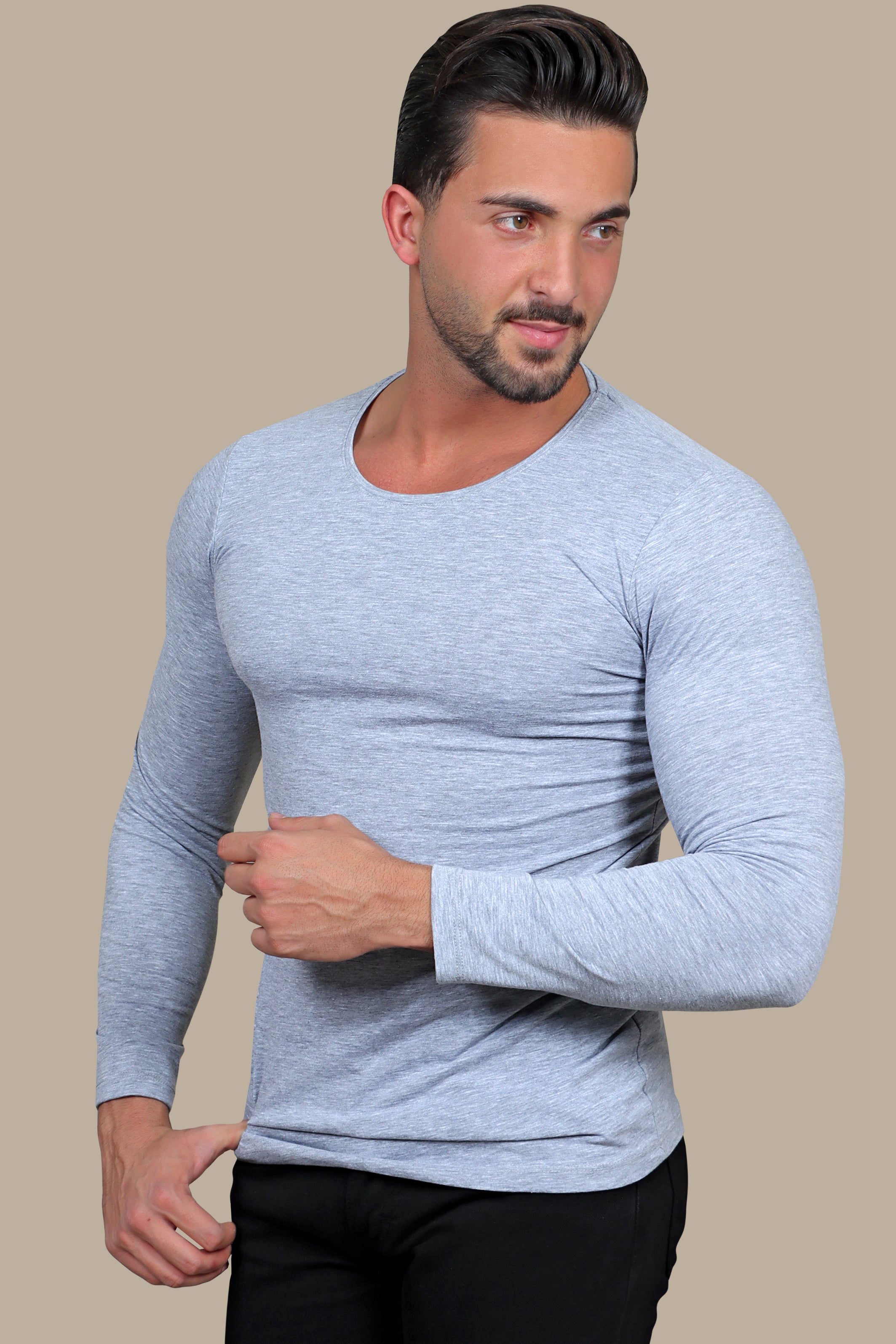 Essential Light Grey R-Neck Tee