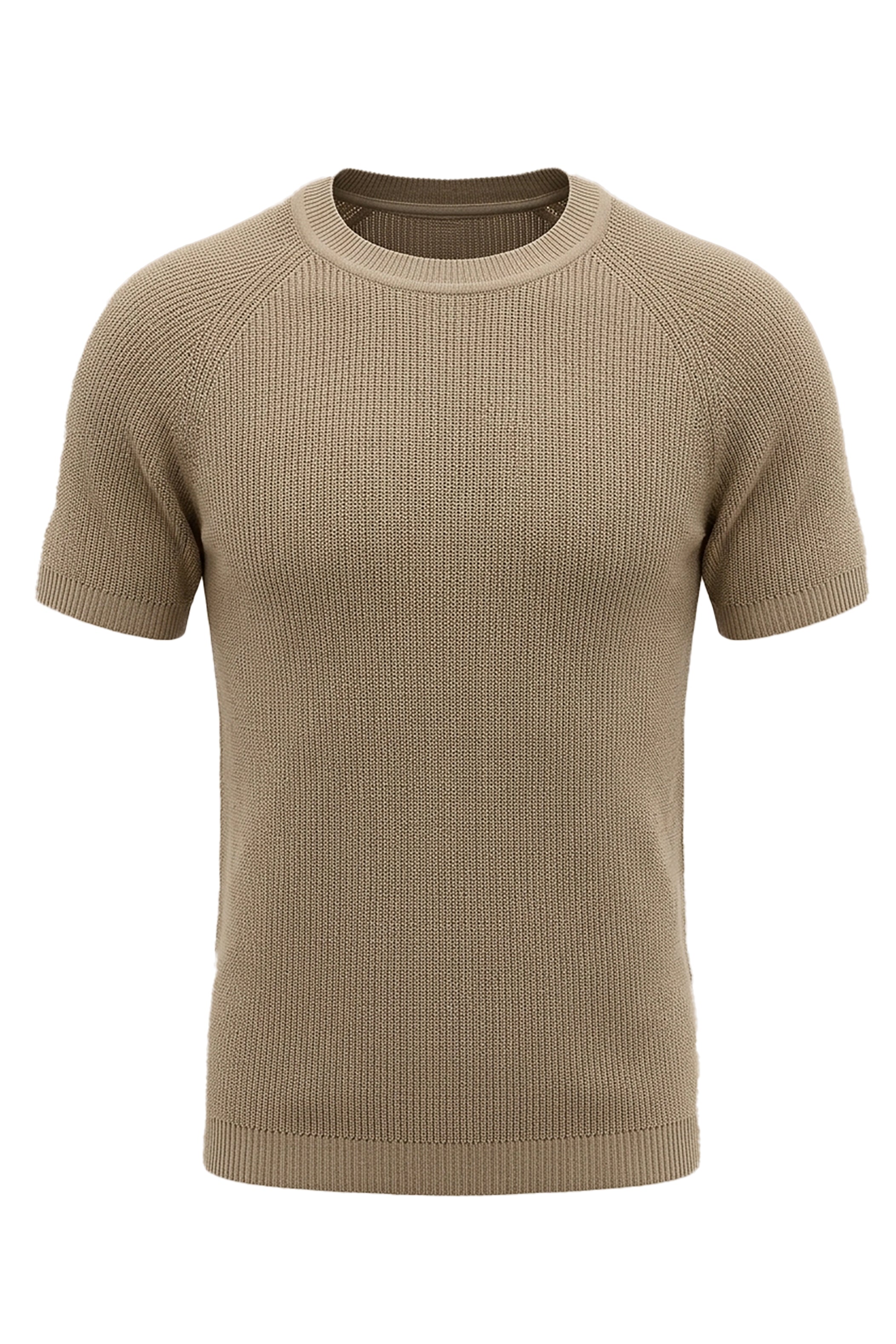 T-shirt Round Neck Knitted | Beige