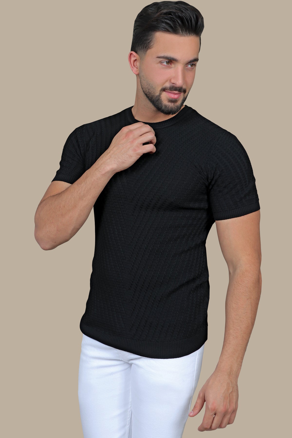 Knitted Round Neck T-Shirt