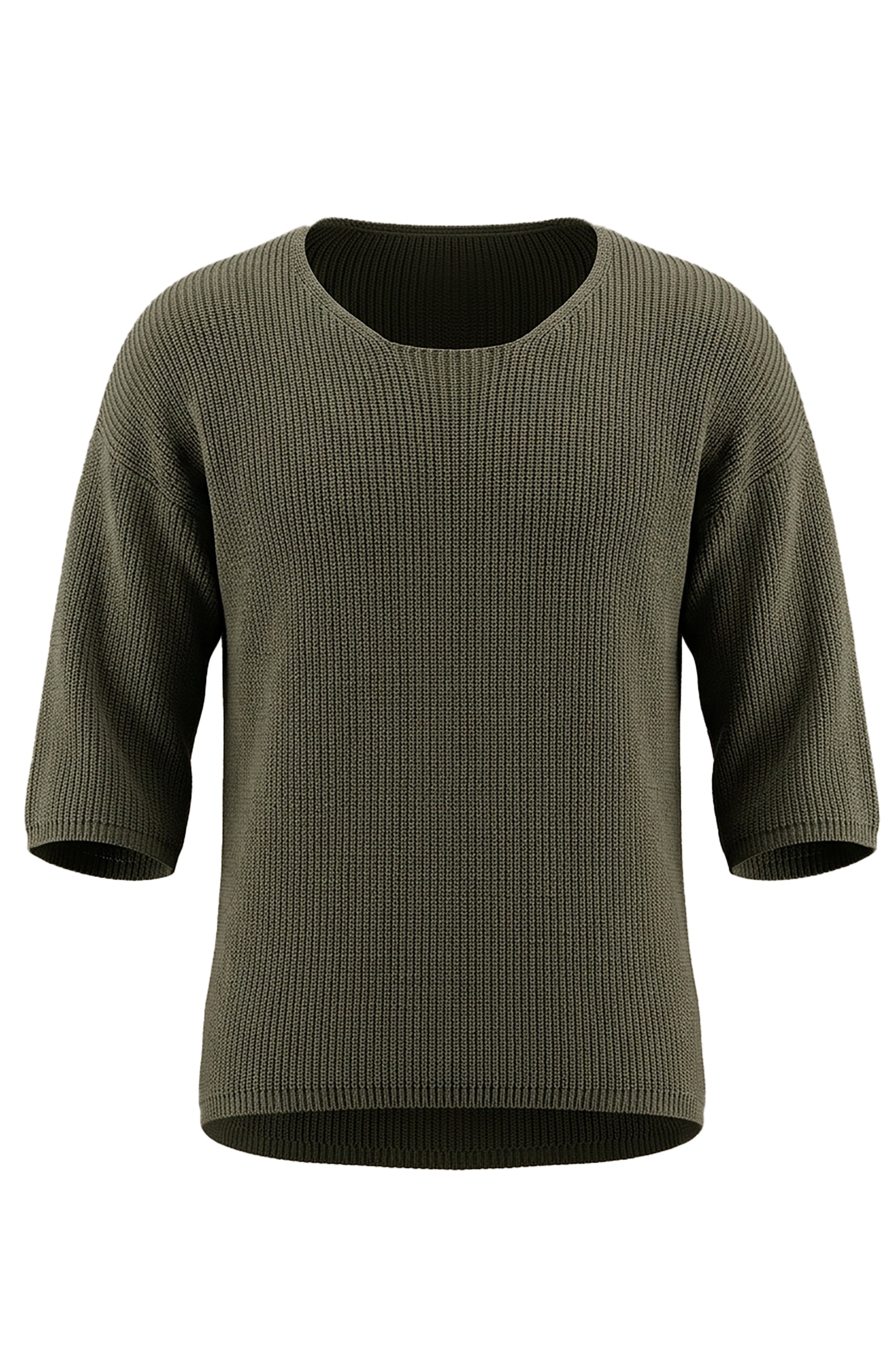T-Shirt oversized 3/4 Knitted | Khaki