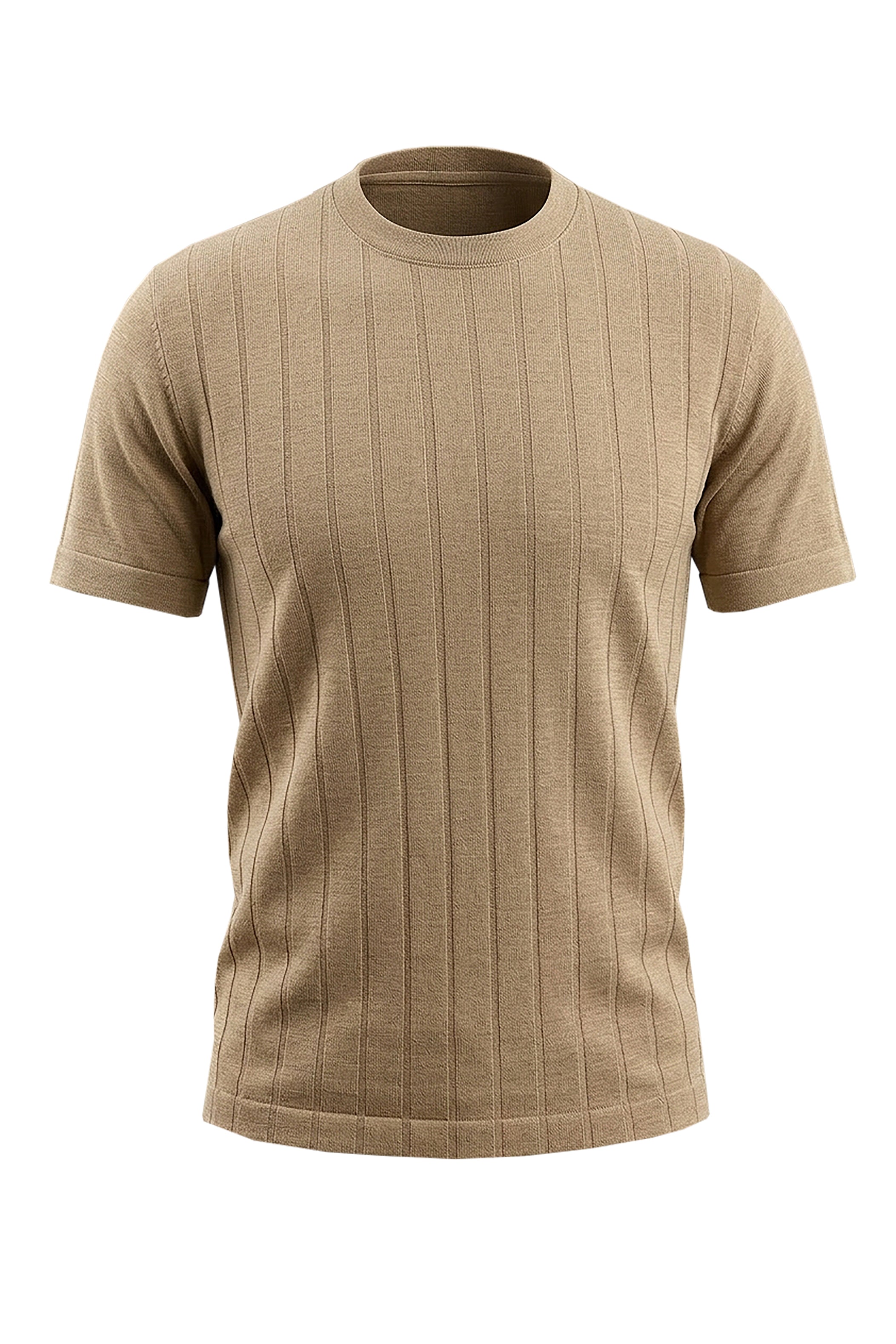 Classic Chic: Beige Striped Basic T-shirt