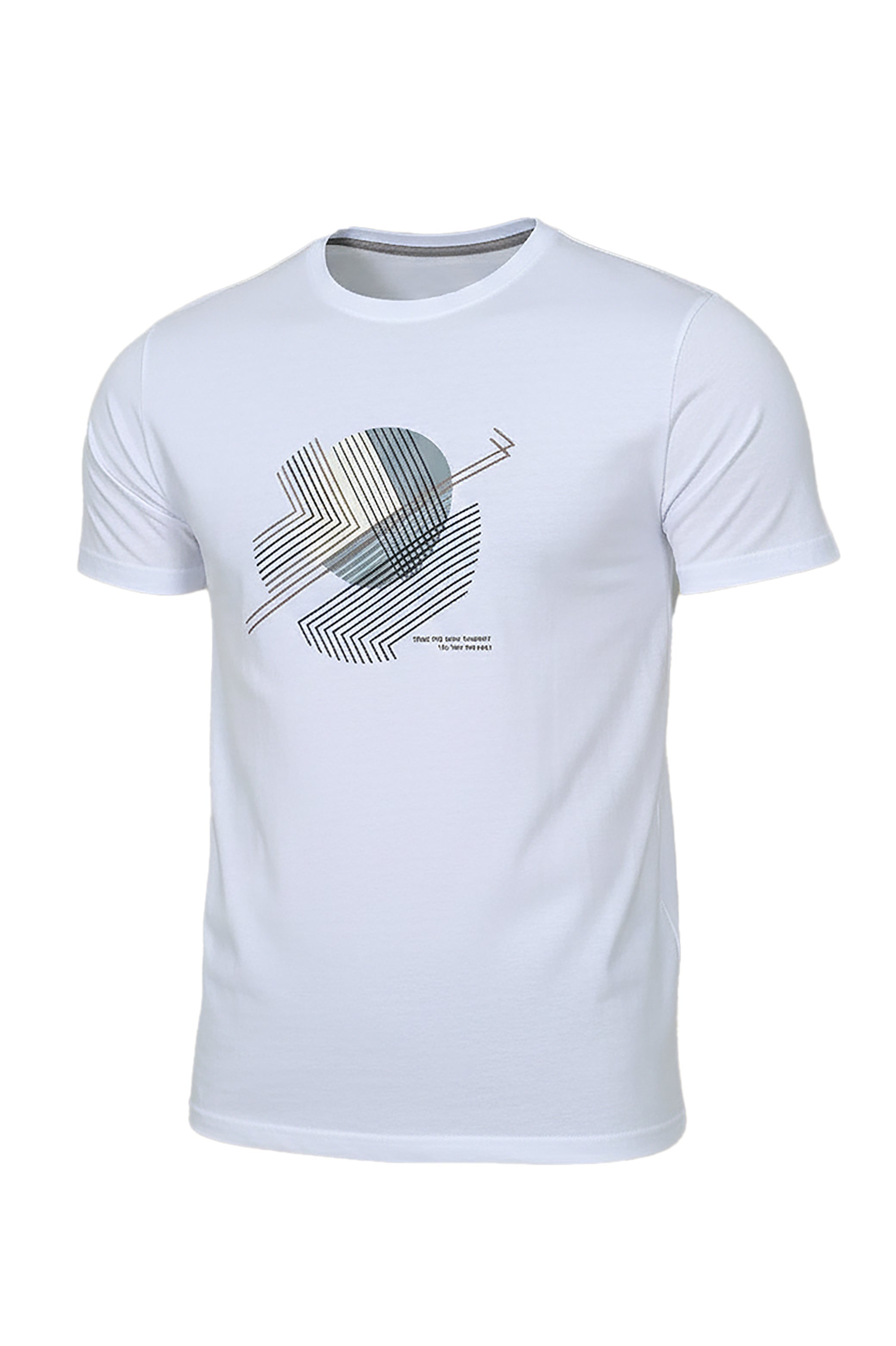 White T-Shirt with Mid Circle Print