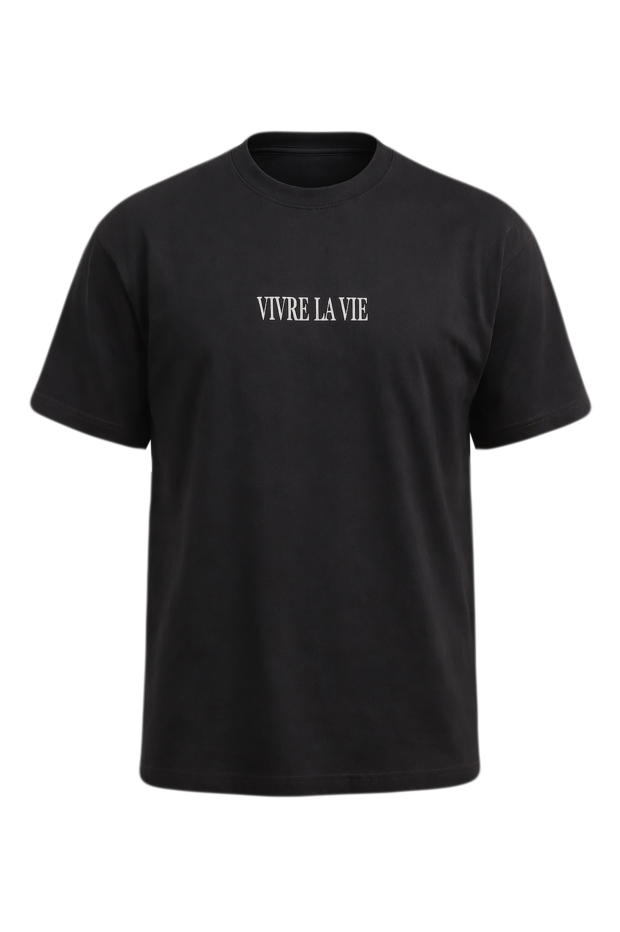 Black Oversized Printed T-Shirt – Vivre La Vie