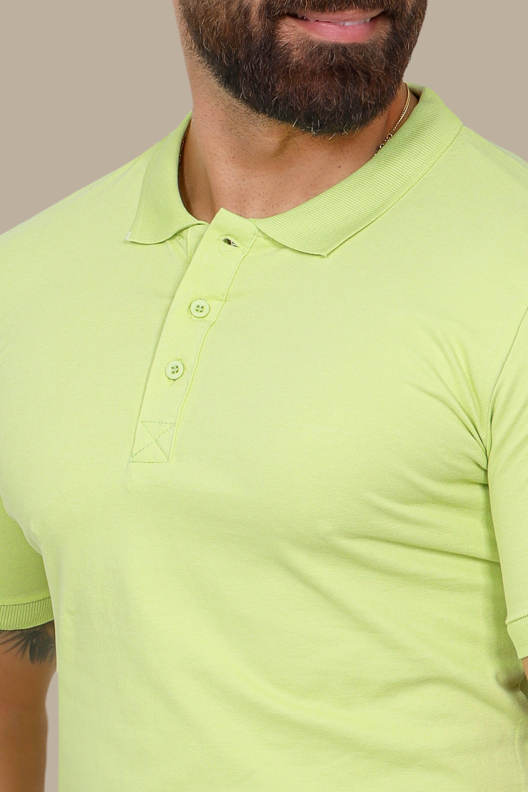 Pistache Basic Plain Polo Shirt