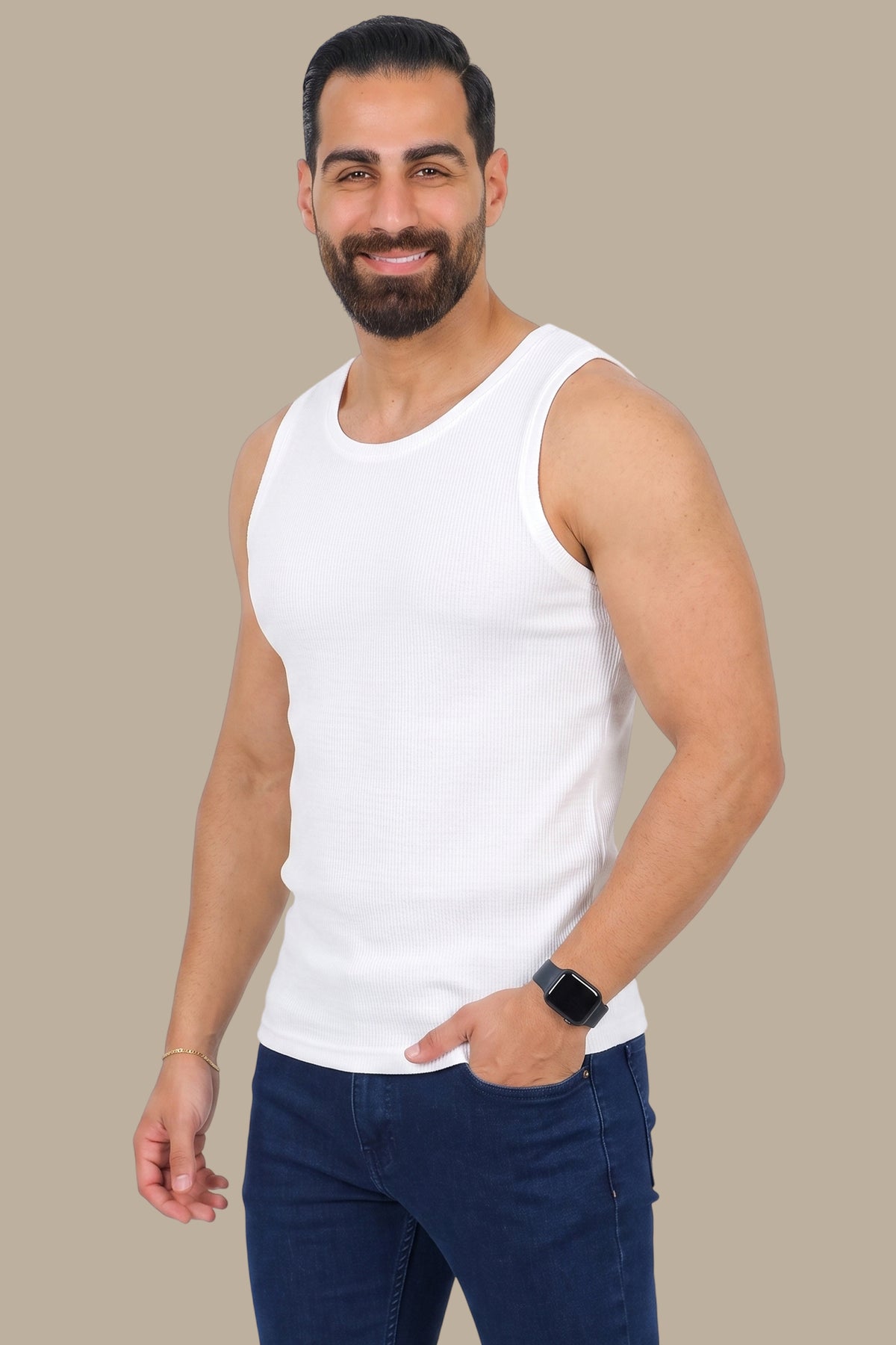 Ribbed Plain I-Shirt