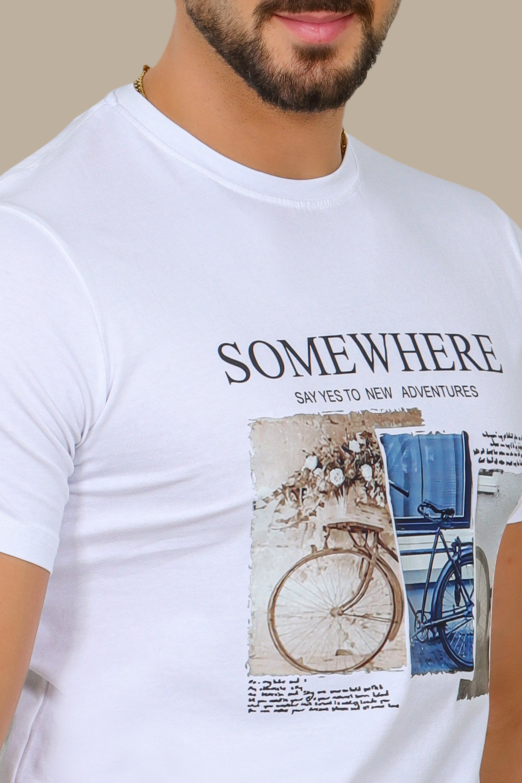 White Printed T-Shirt – Somewhere