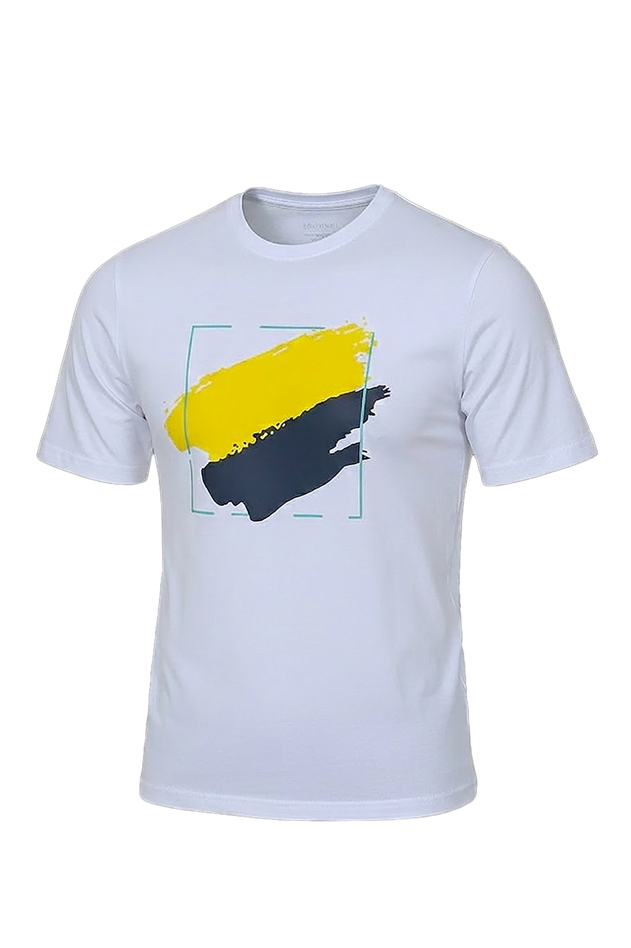 White T-Shirt with Square Paint Print