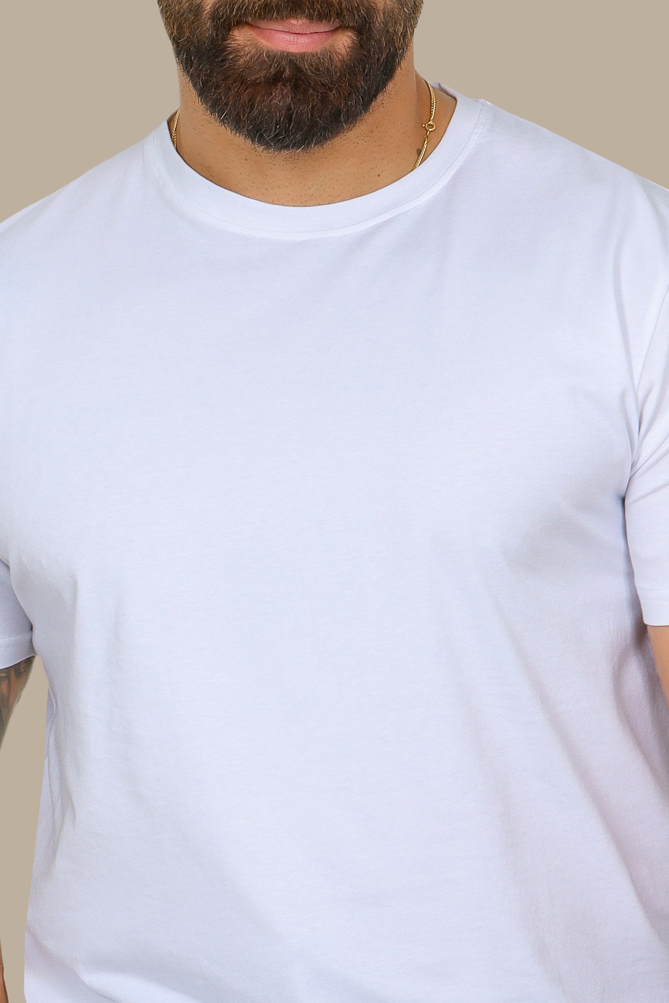 White Basic Round Neck T-Shirt