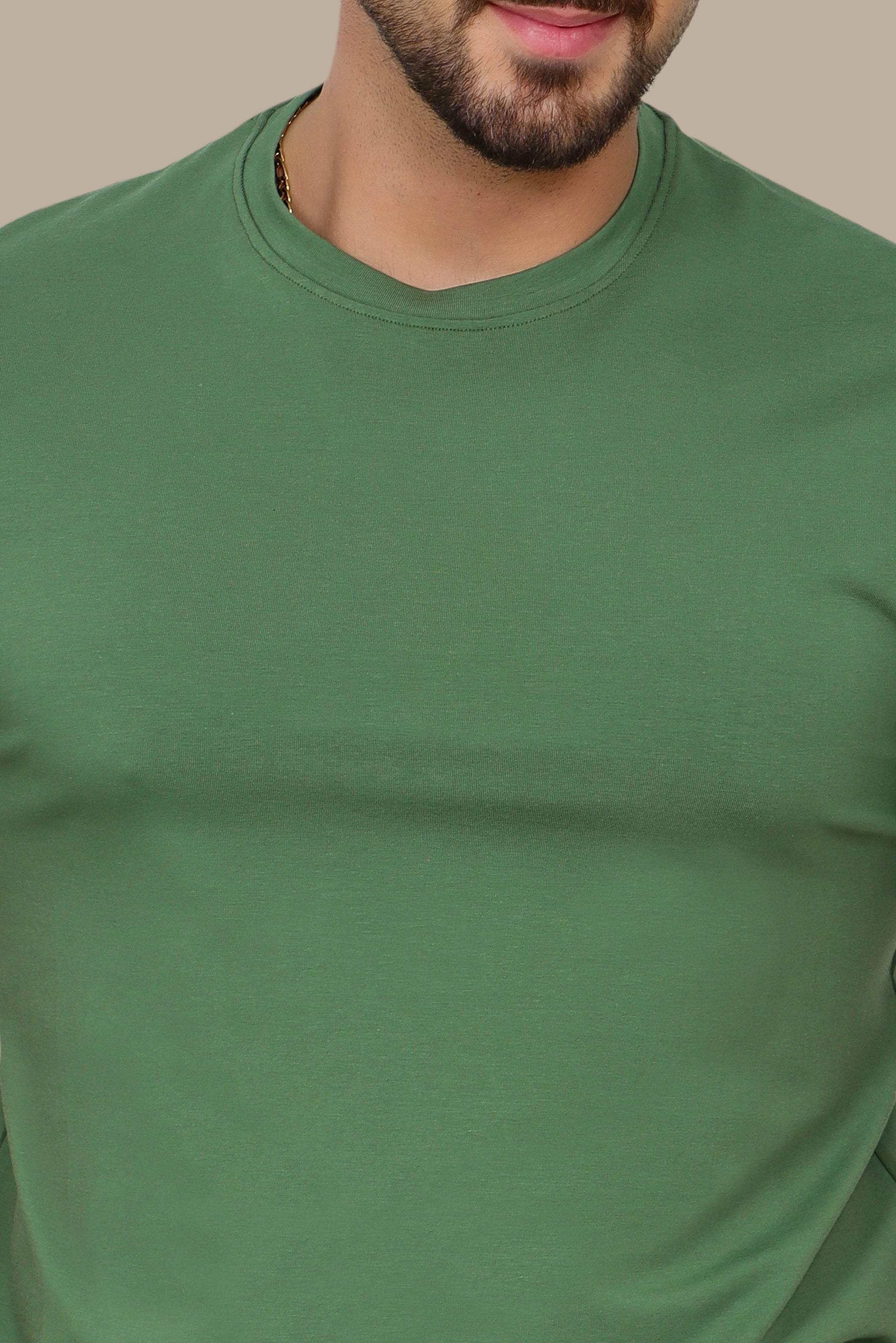 Green Basic Round Neck T-Shirt
