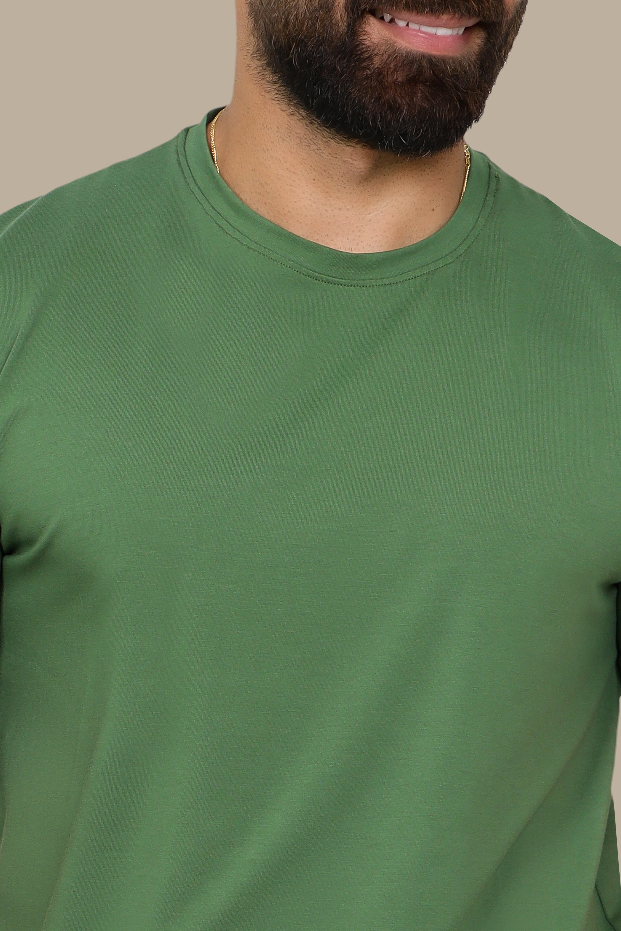 Green Basic Round Neck T-Shirt