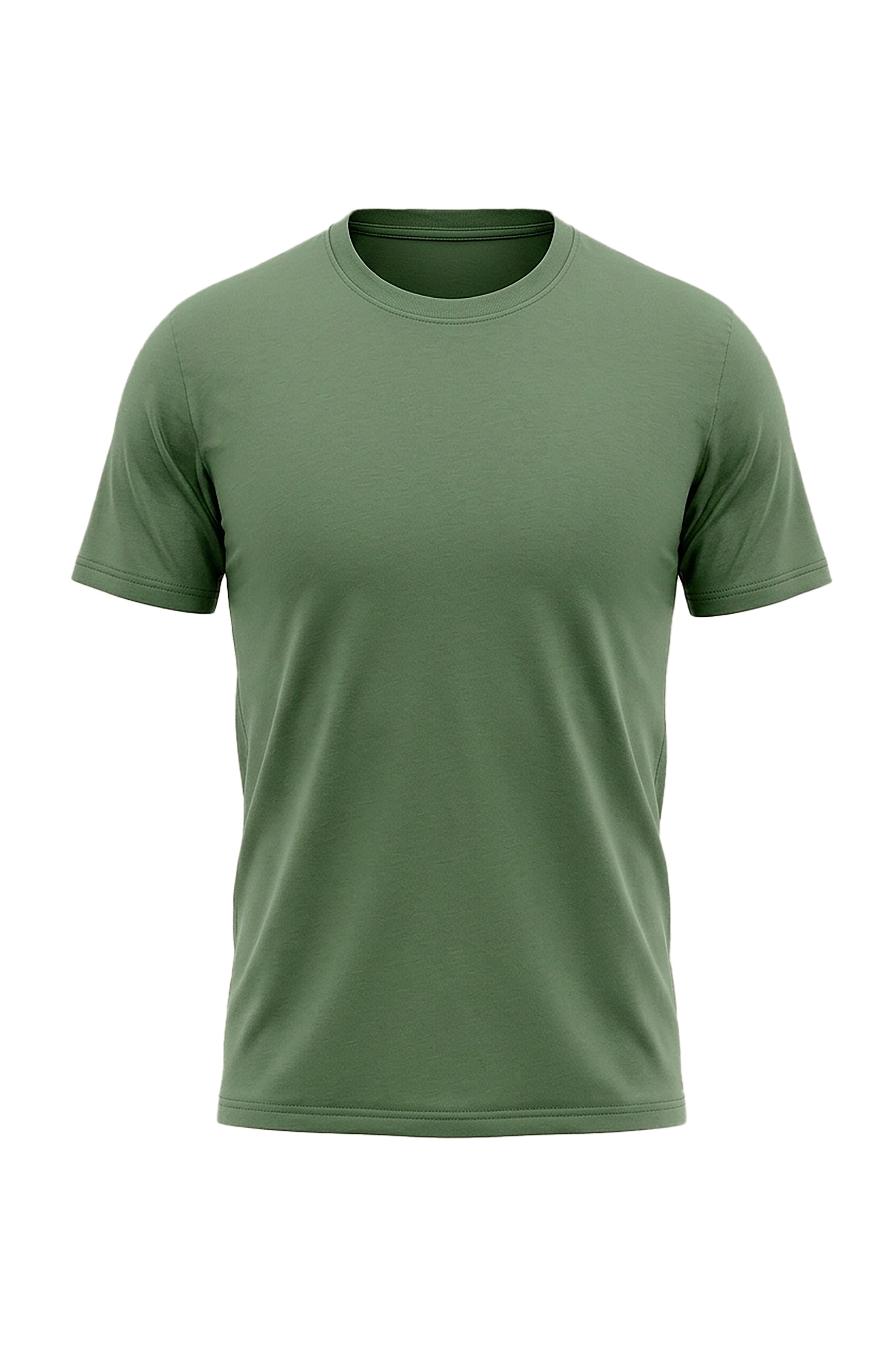 Green Basic Round Neck T-Shirt