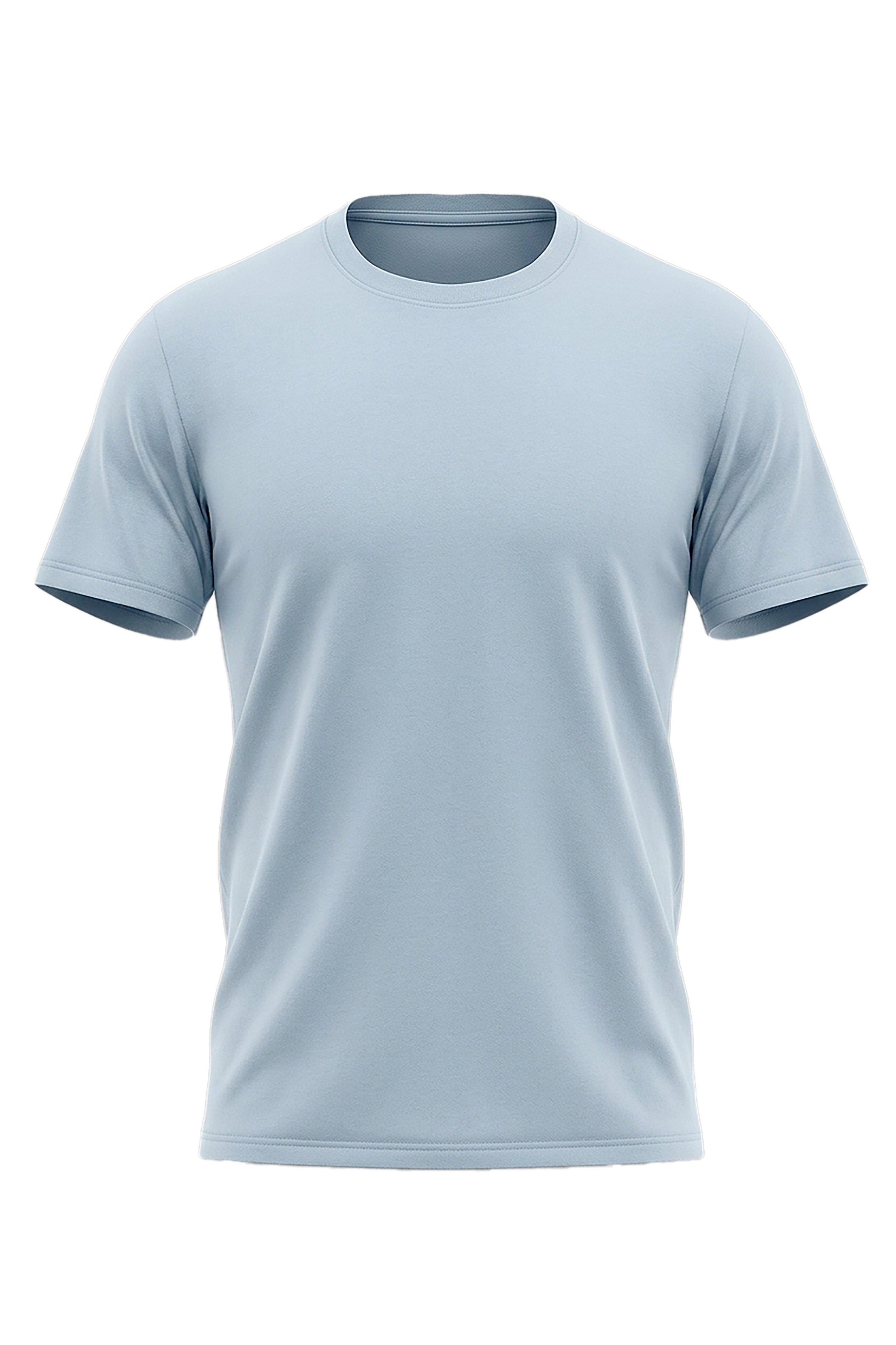 Light Blue Basic Round Neck T-Shirt