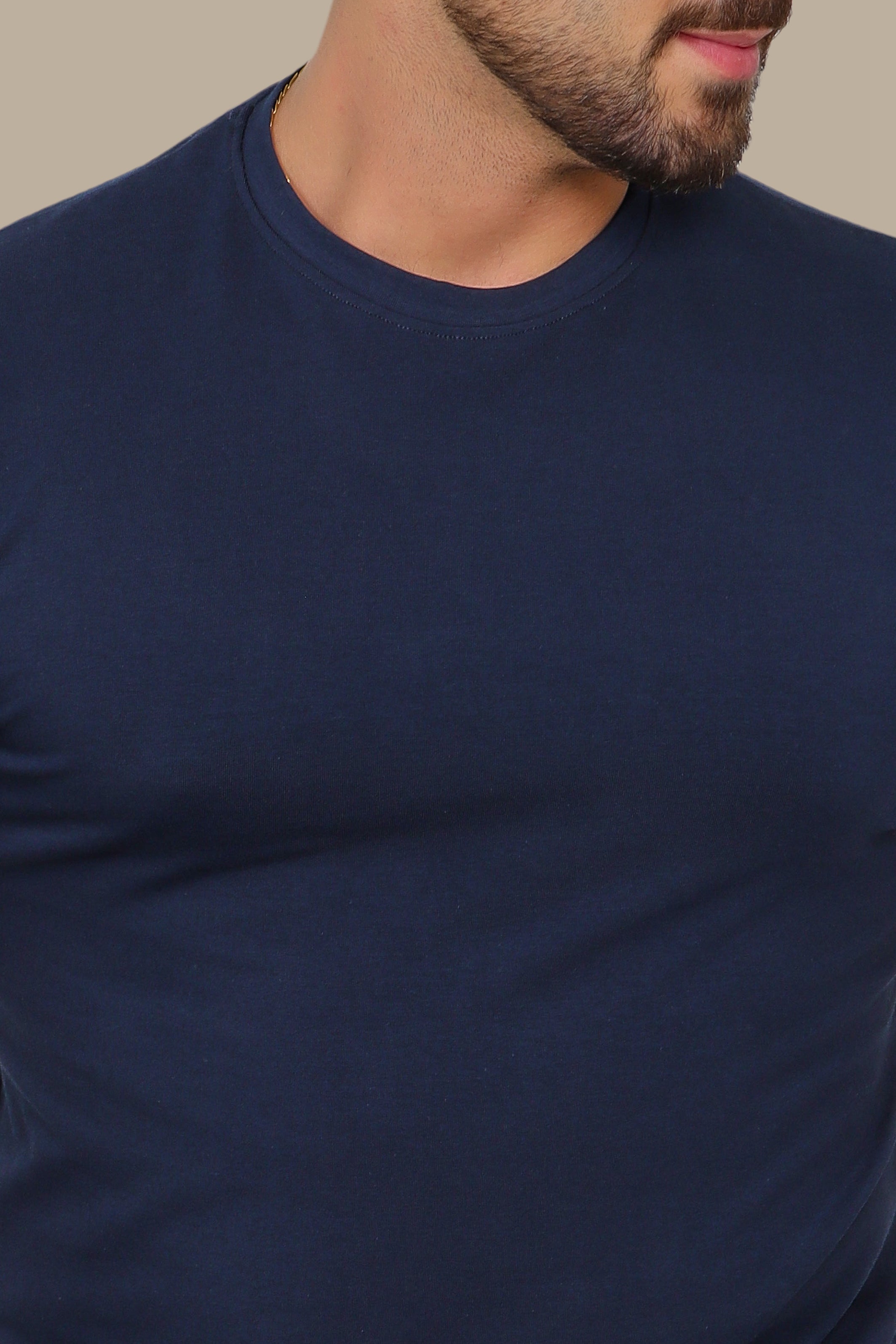 Navy Basic Round Neck T-Shirt