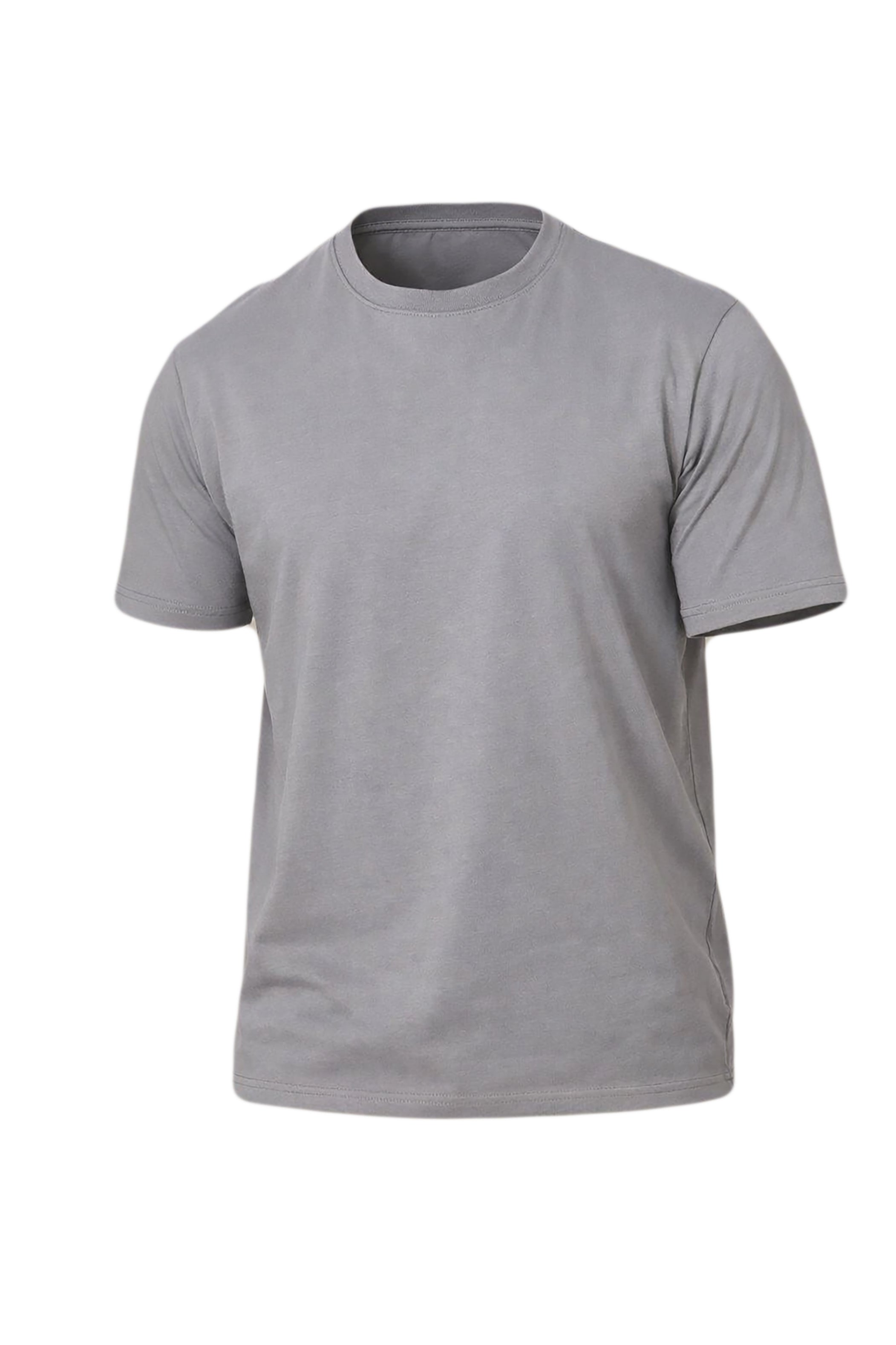 Grey Basic Round Neck T-Shirt