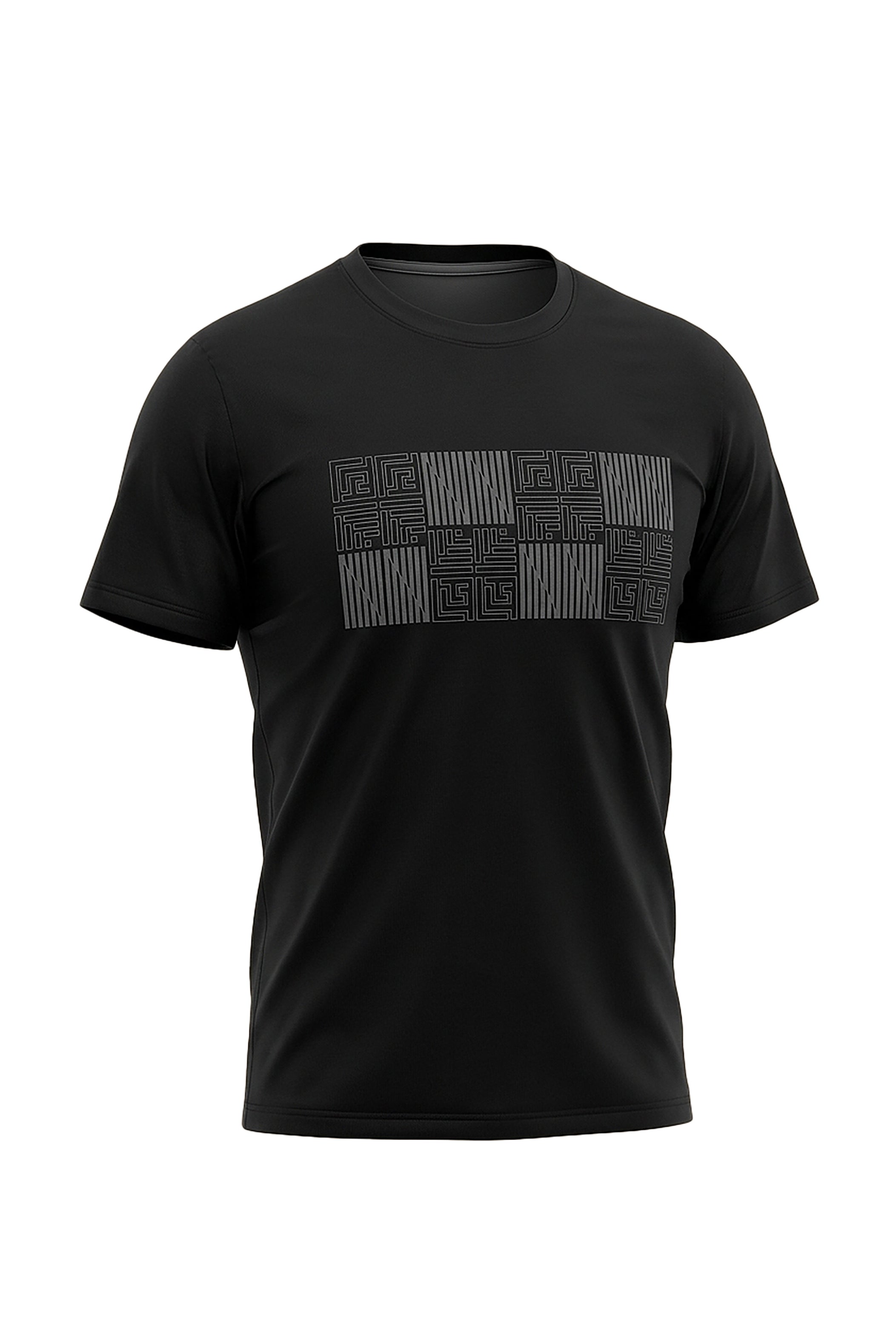 Geometric Square Black T-Shirt