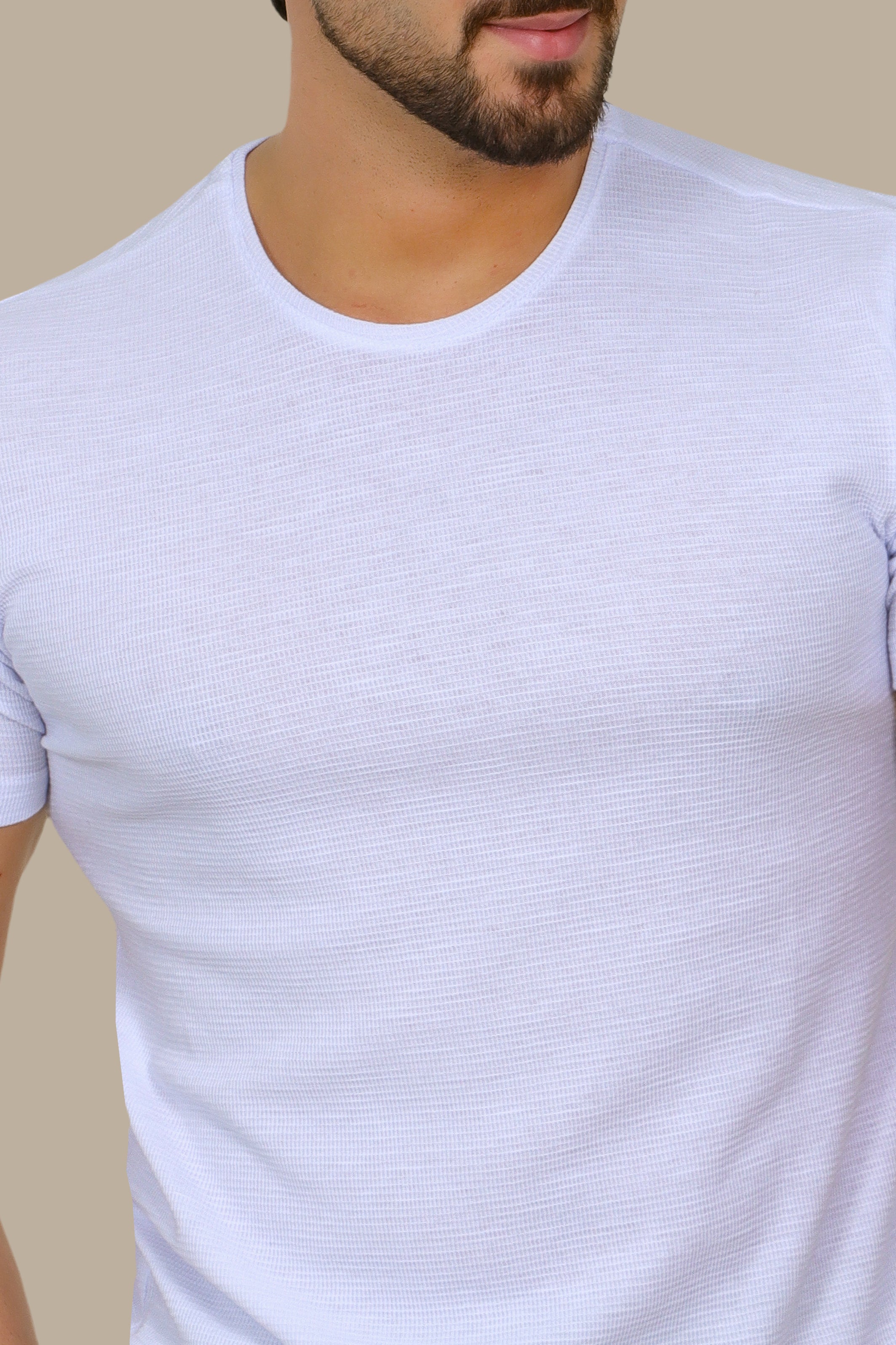 White Square Structured T-Shirt