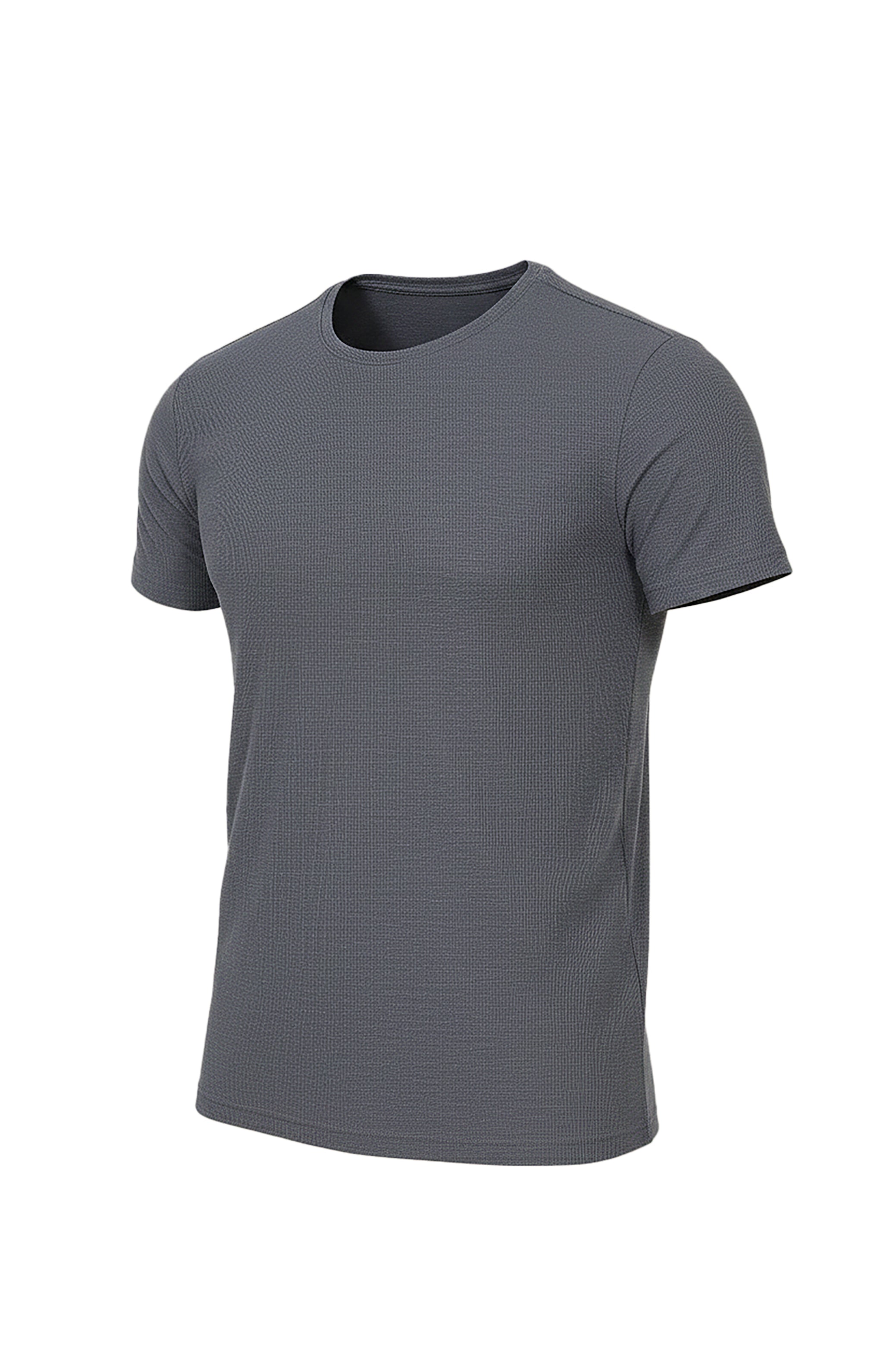 Grey Structured Pattern T-Shirt