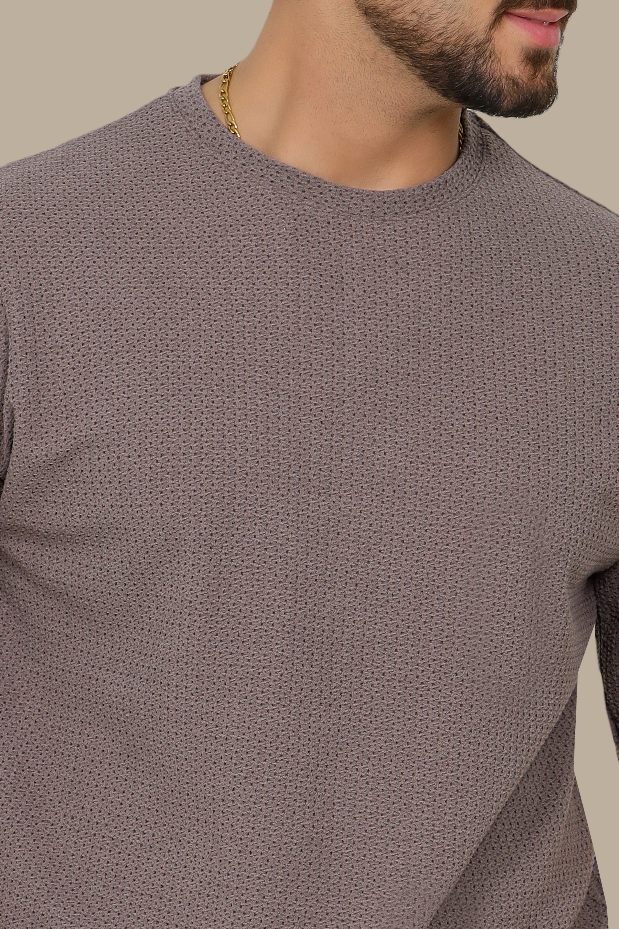 Mocha Oversized T-Shirt with Short Sleeves