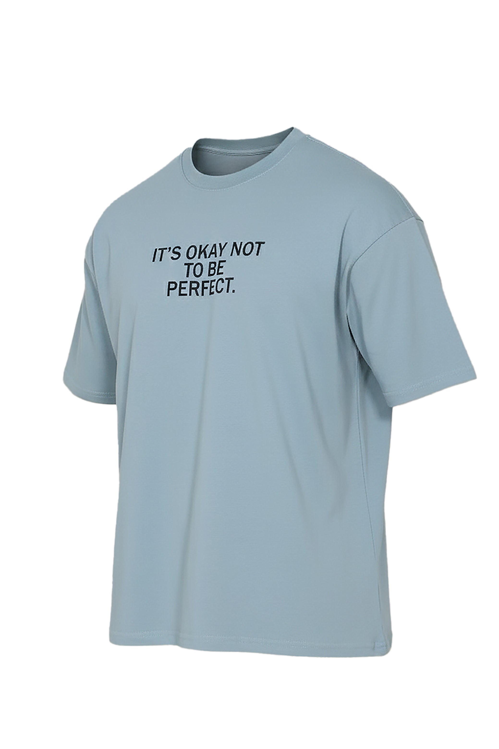 Light Petrol Oversized T-Shirt with "It's Okay to Be Perfect" Print