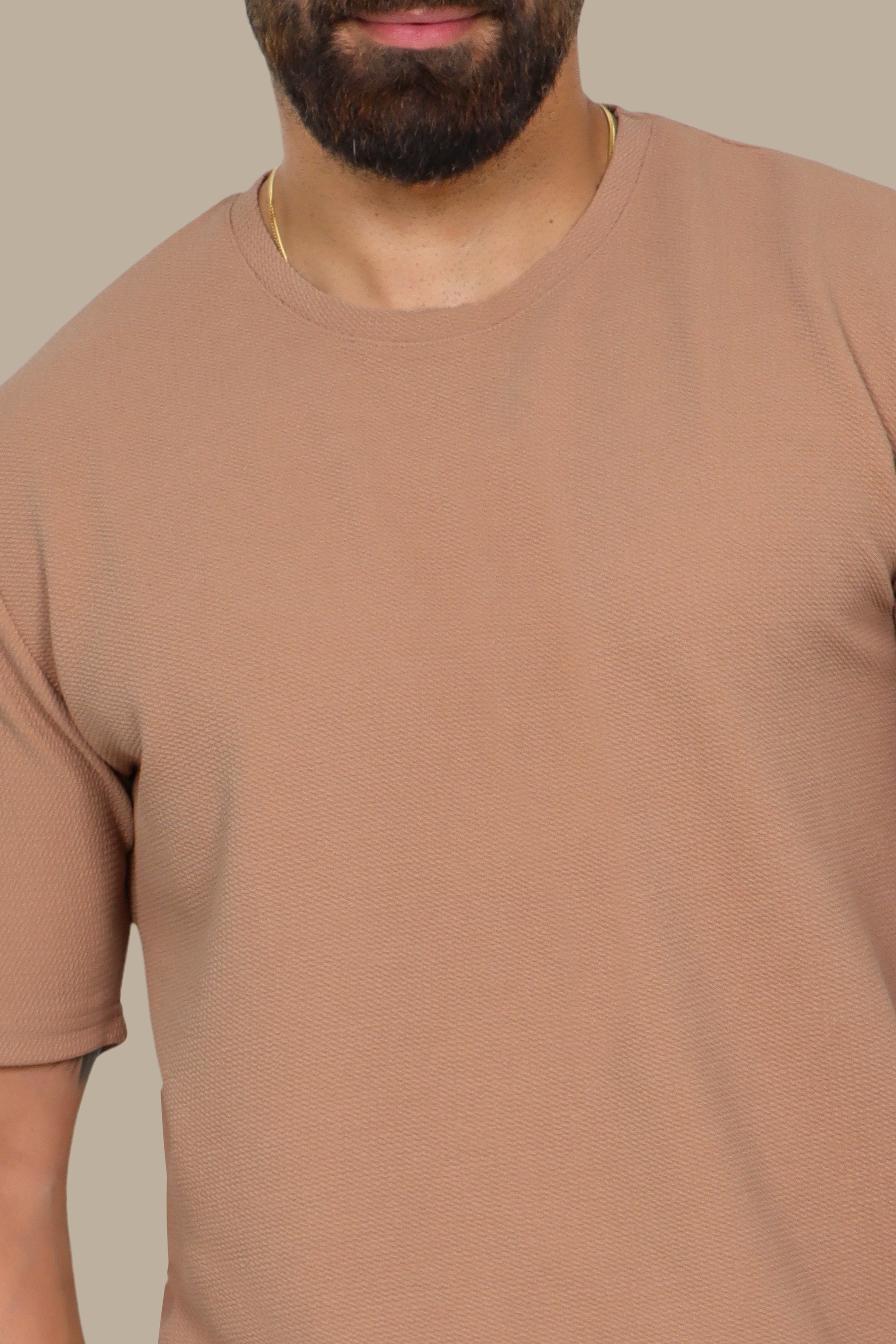 Structured Lycra Round Neck T-Shirt