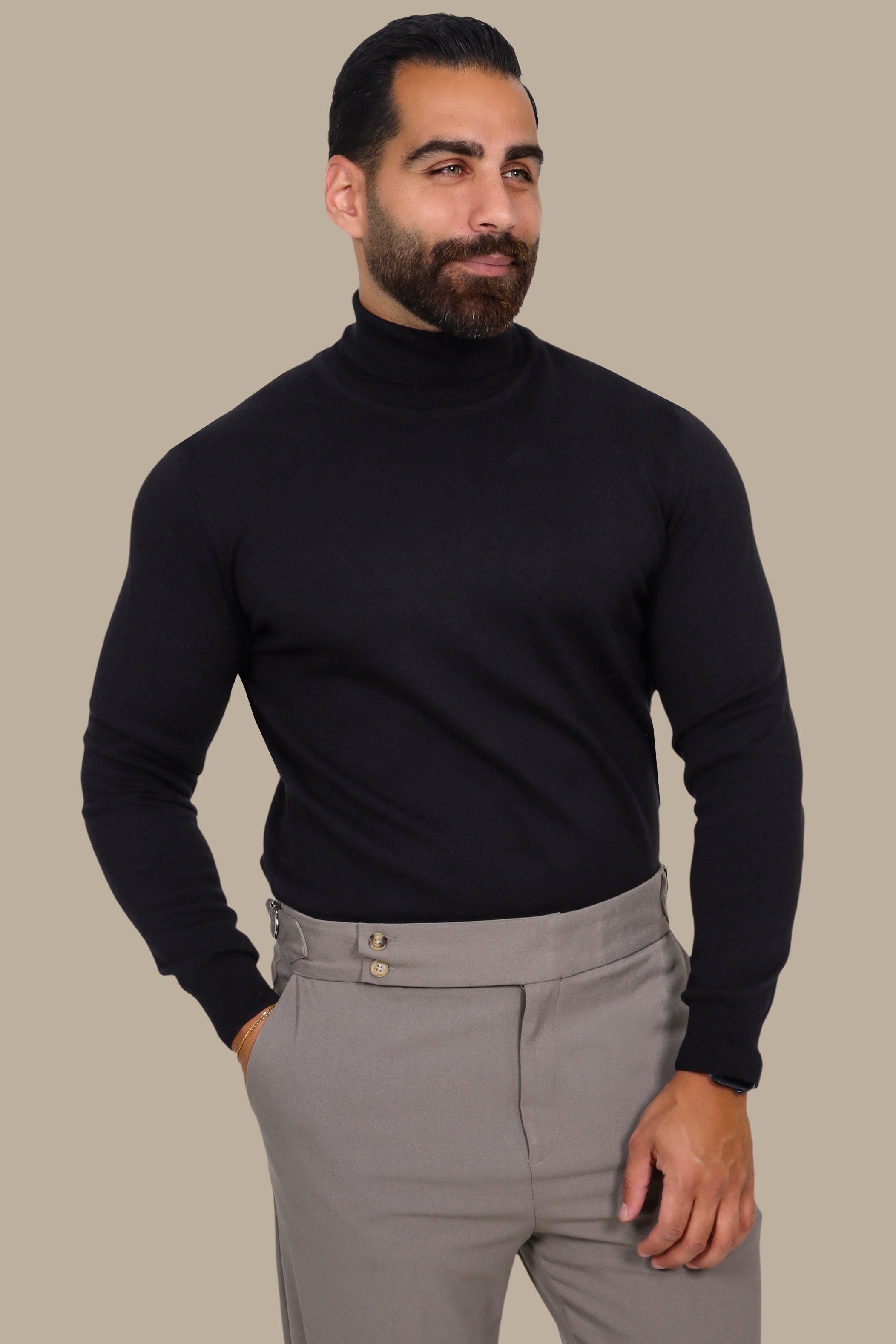 Black Turtle Neck Basic Sweater
