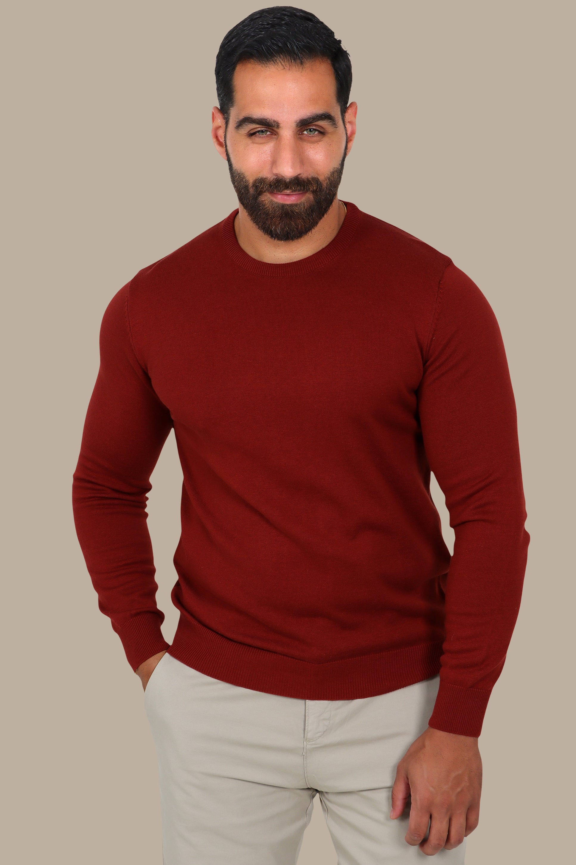 Red Round Neck Sweater