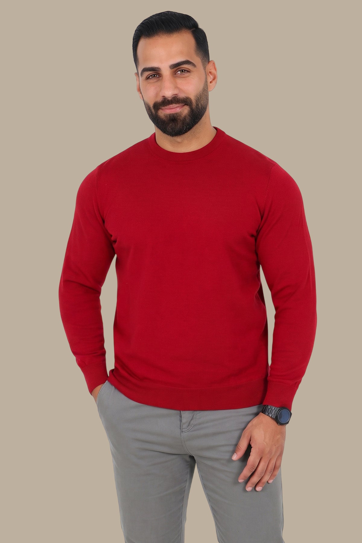 Red Round Neck Sweater
