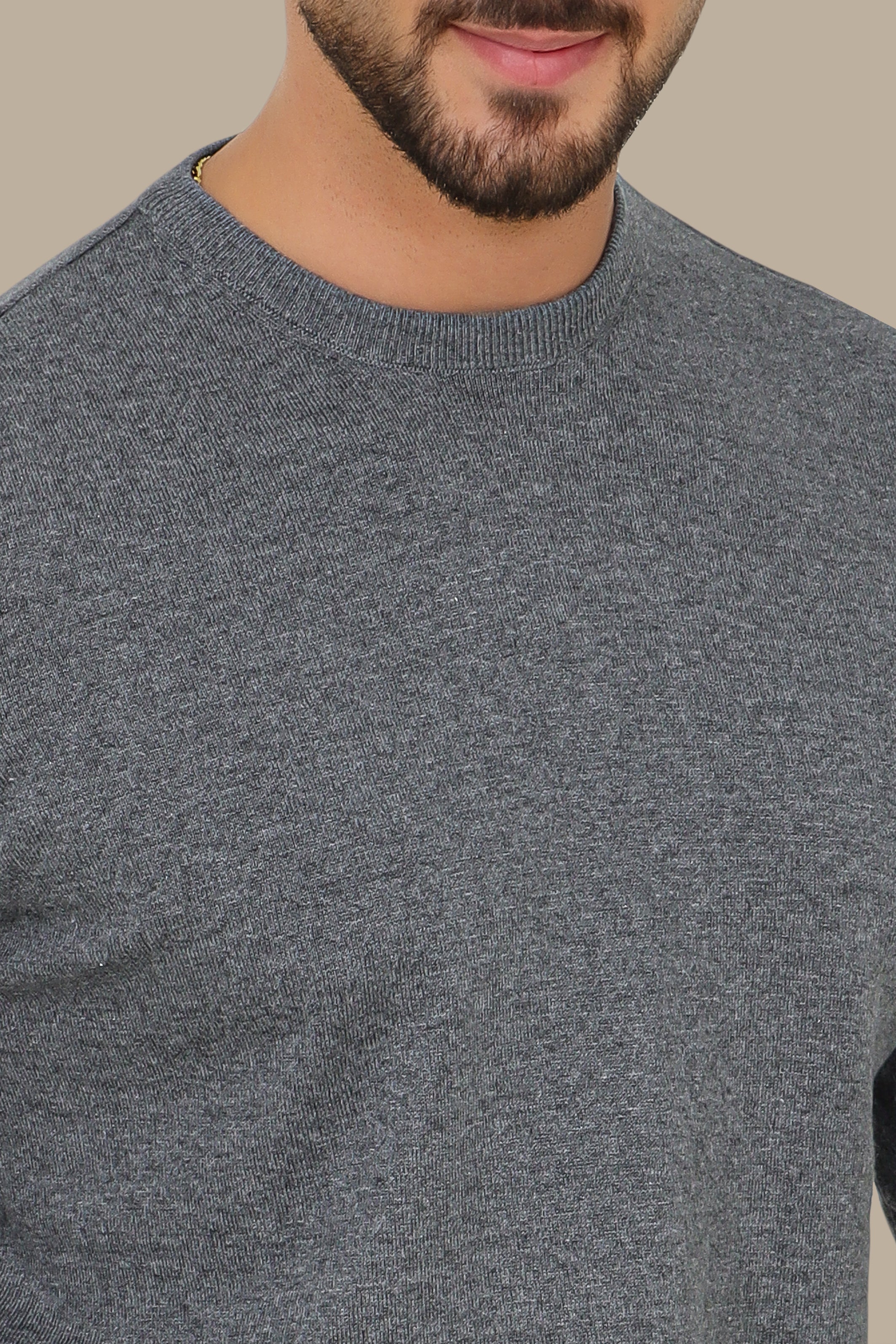 Grey Round Neck Sweater