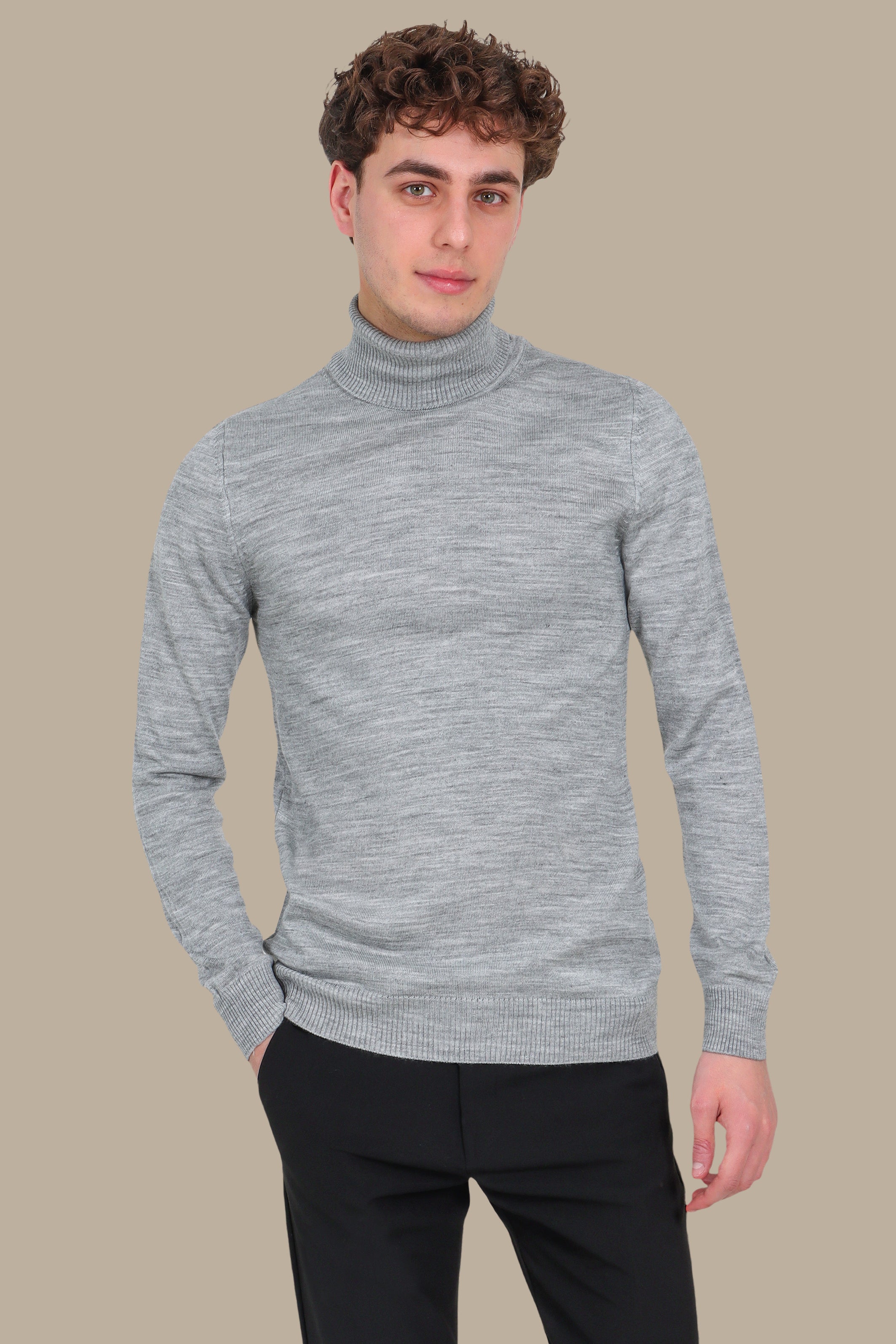 Grey Turtleneck Sweater
