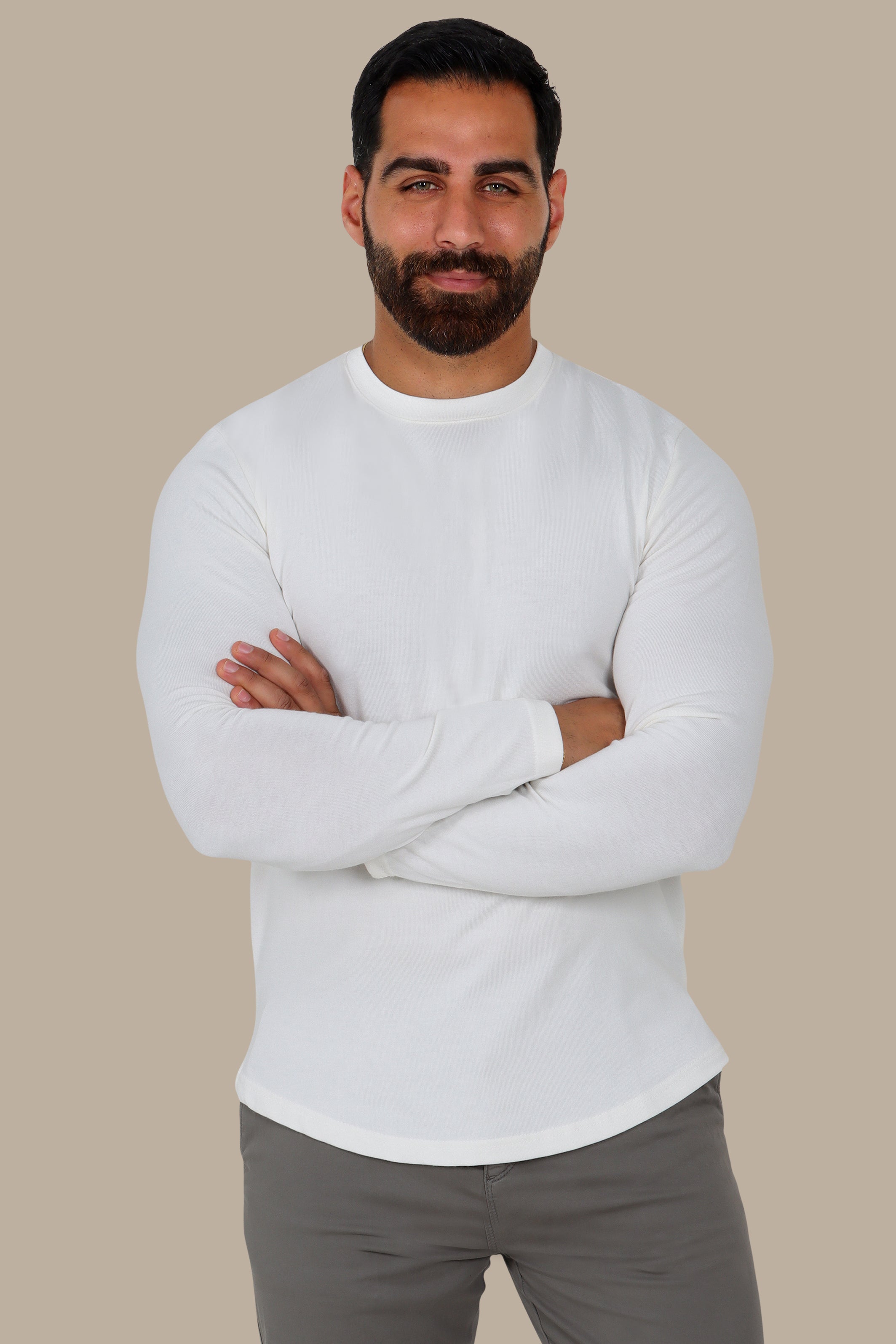 White Long Sleeve Top with Back Wings Print