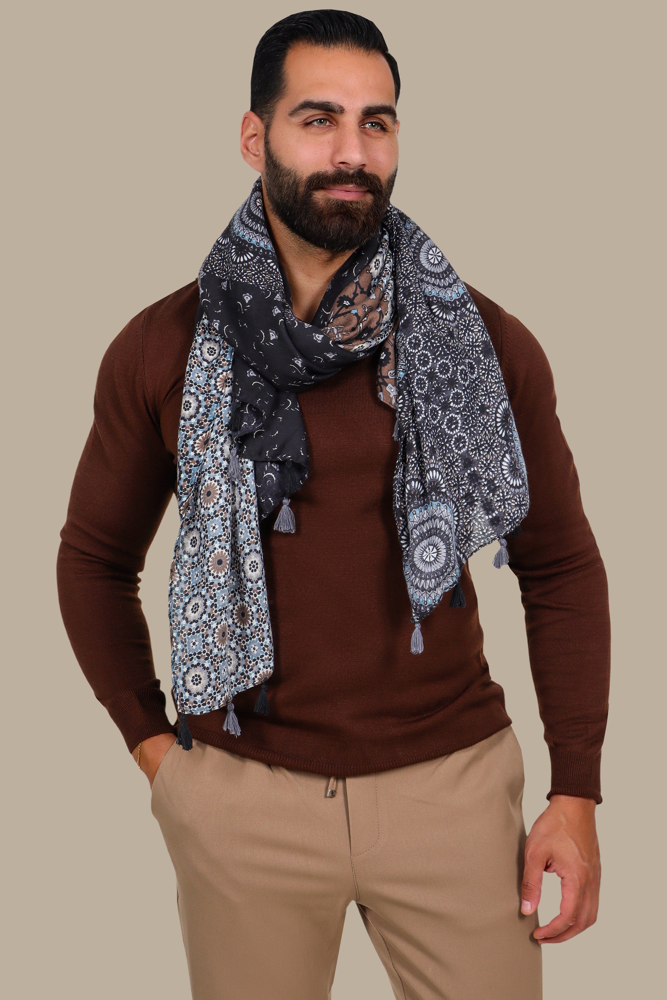 Basic V-Neck Sweater – Brown