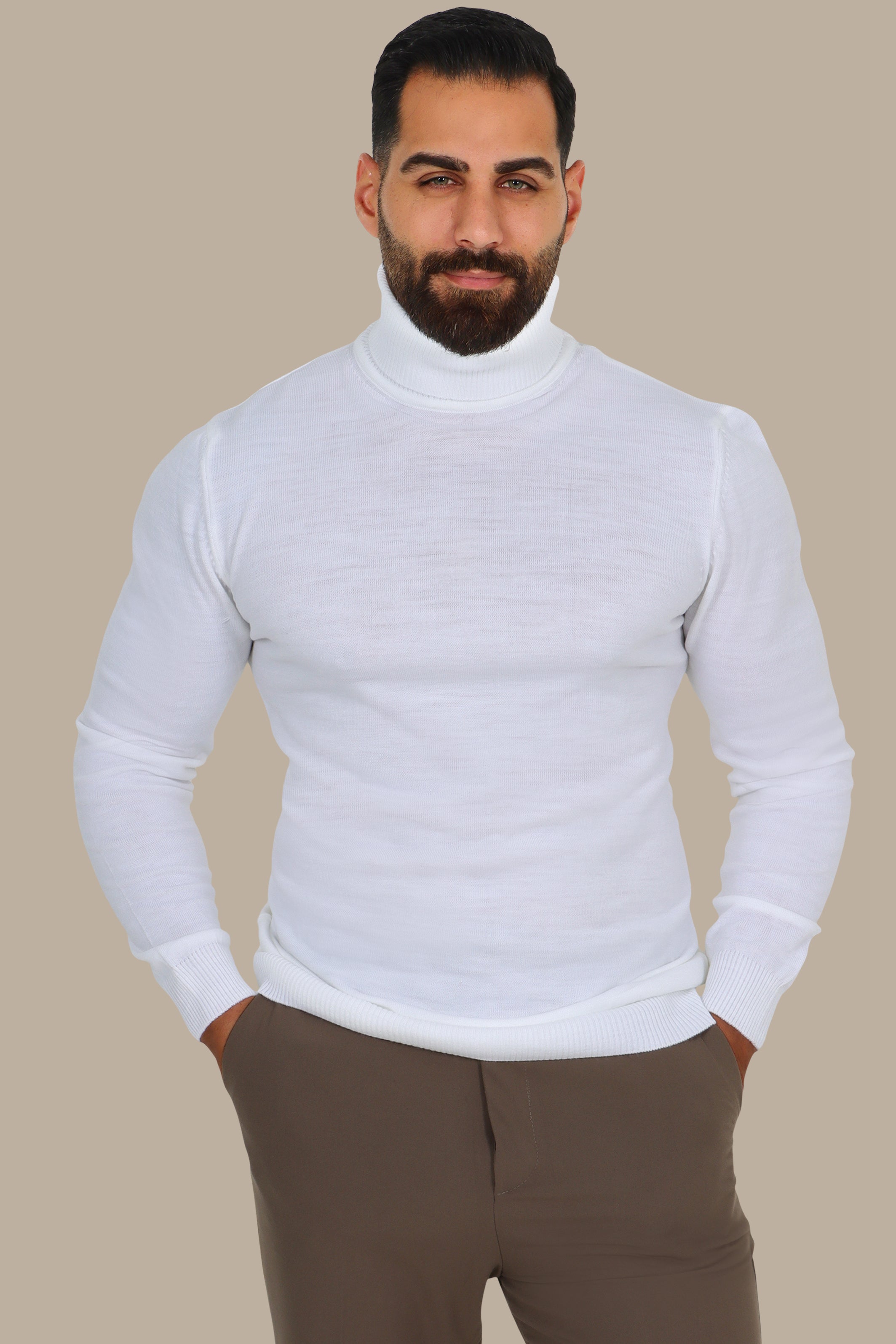 Classic White Turtle Neck Sweater