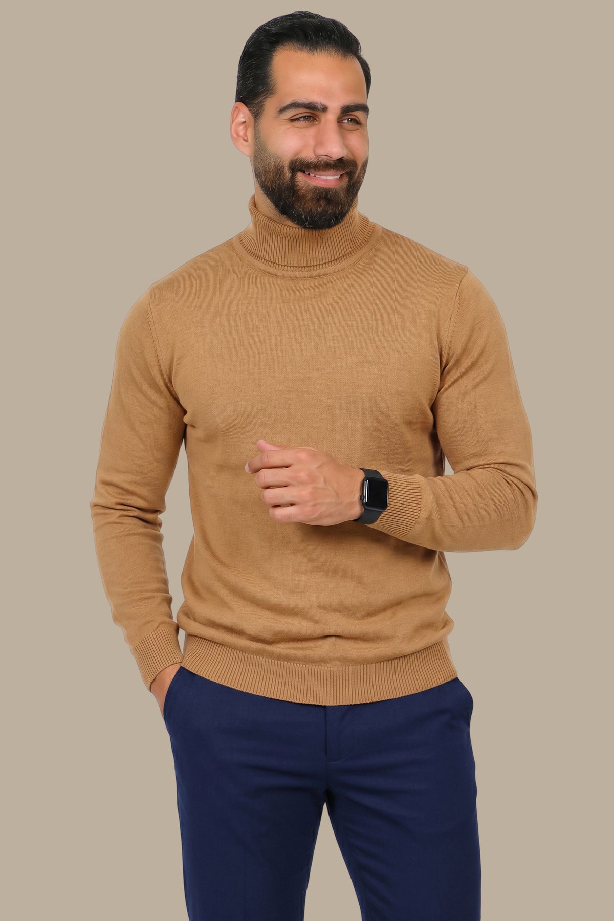 Turtleneck Sweater Basic Havane