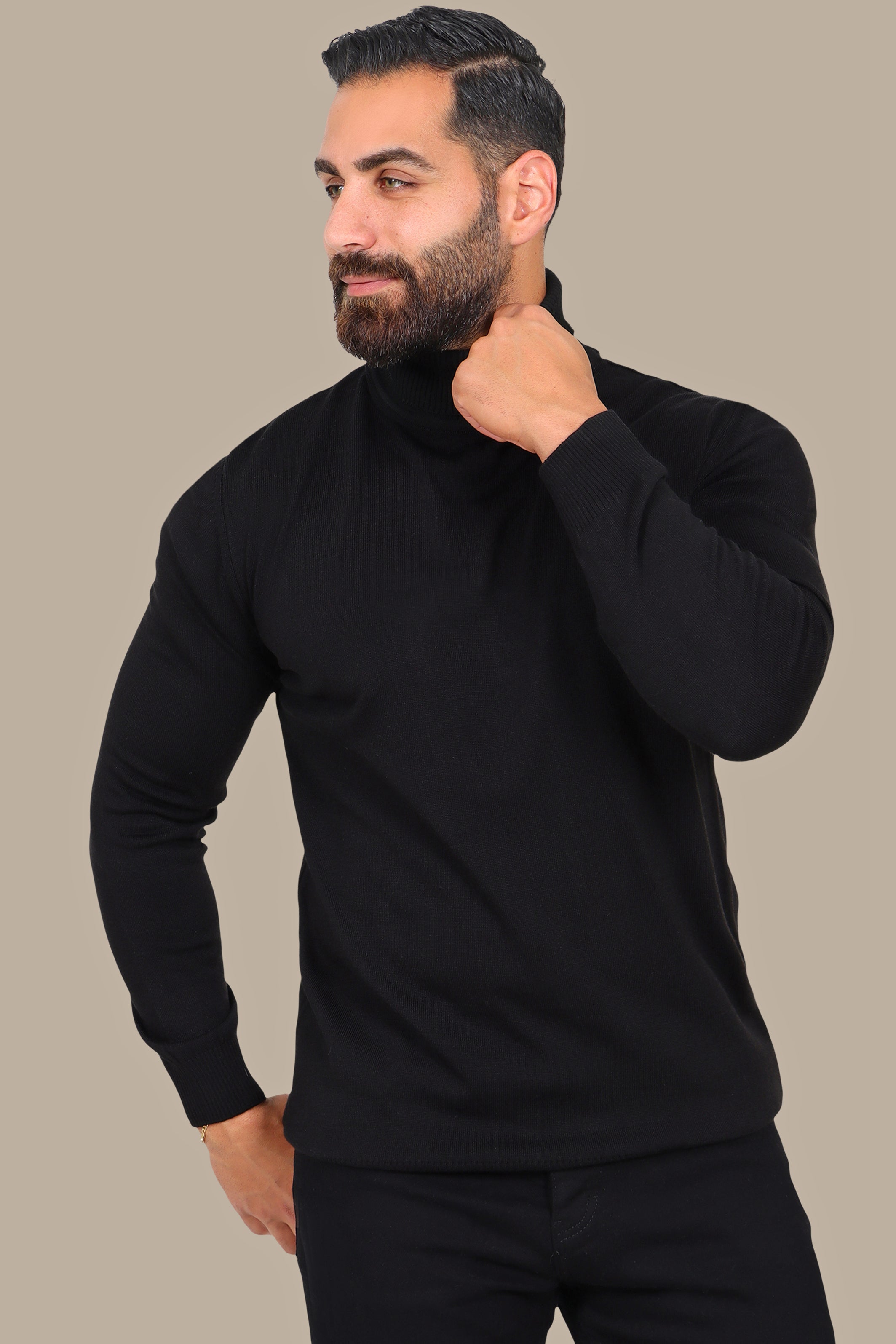Turtleneck Basic Sweater Black