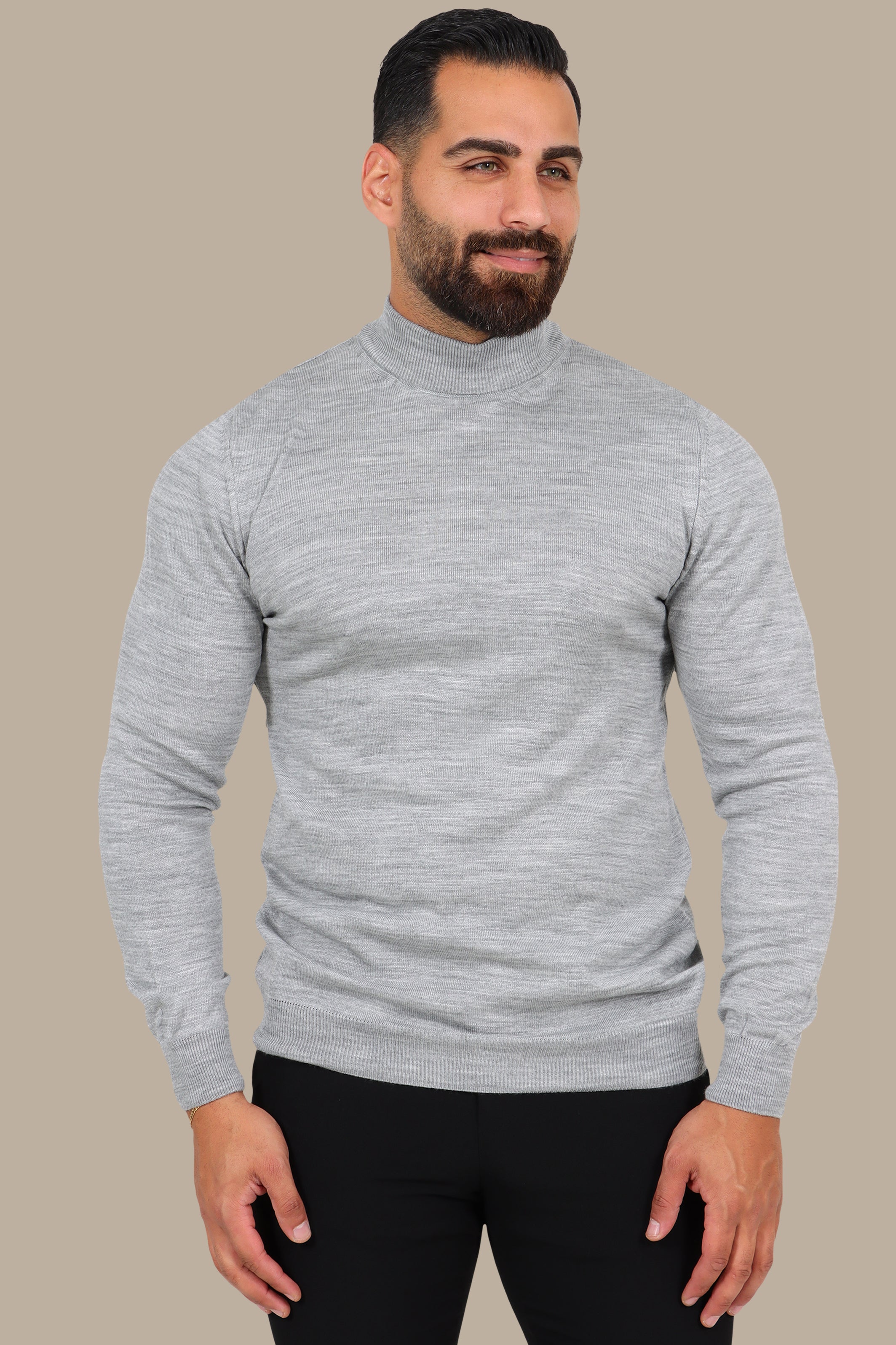 Light Grey High Neck Sweater