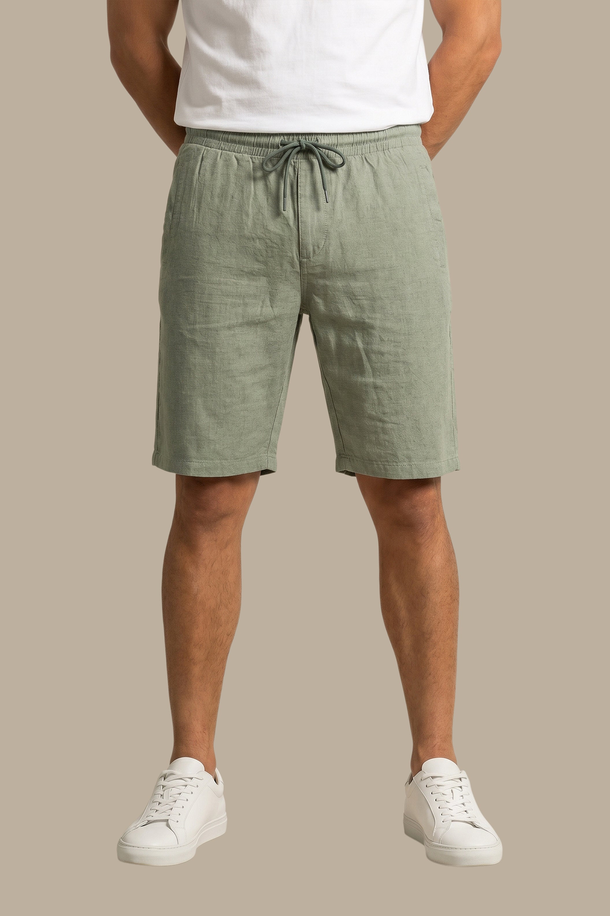 Short Linen Basic Olive