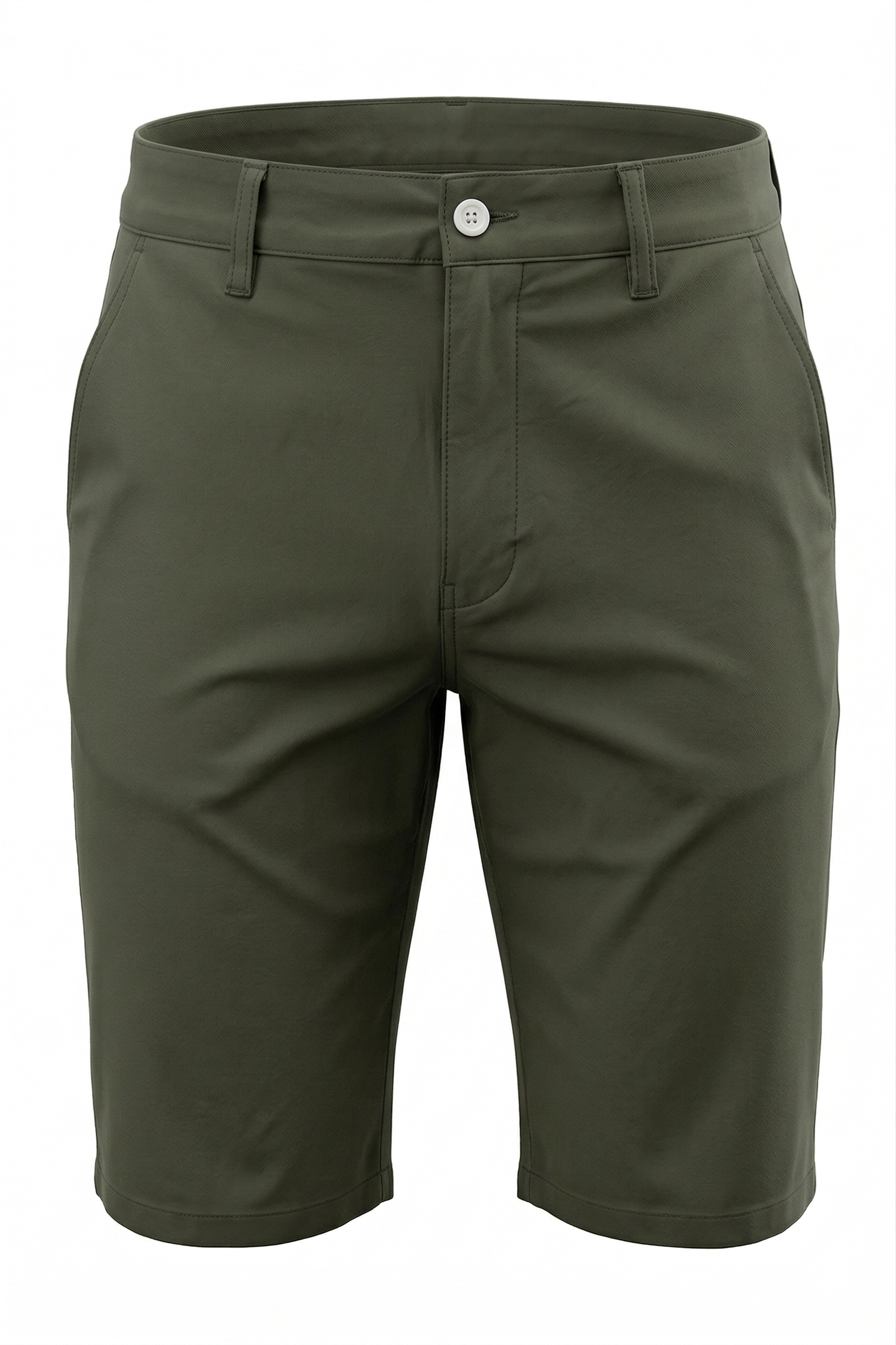 Green Plain Slim Fit Chino Shorts