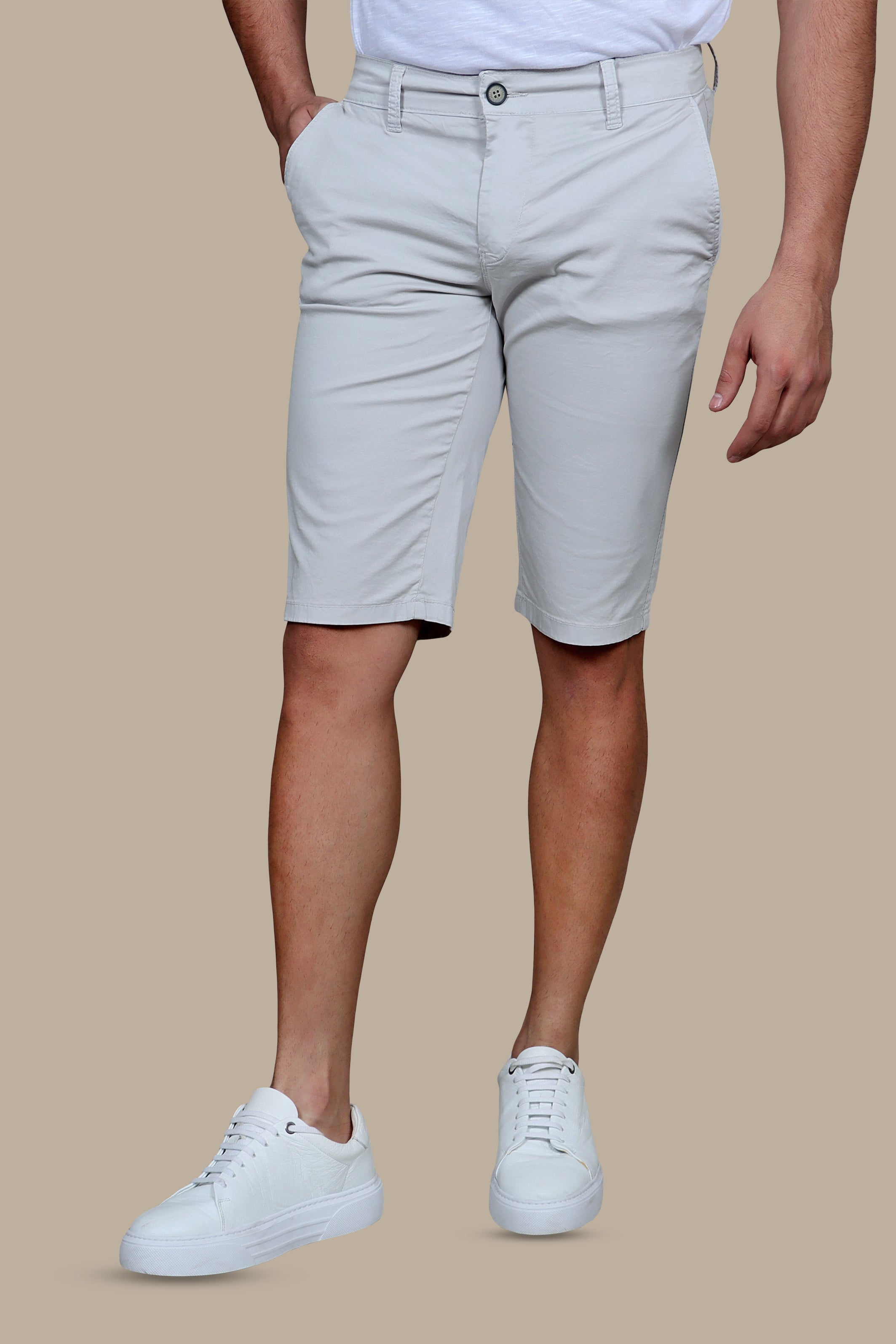 Short Chino Plain Slim Fit | Light Grey