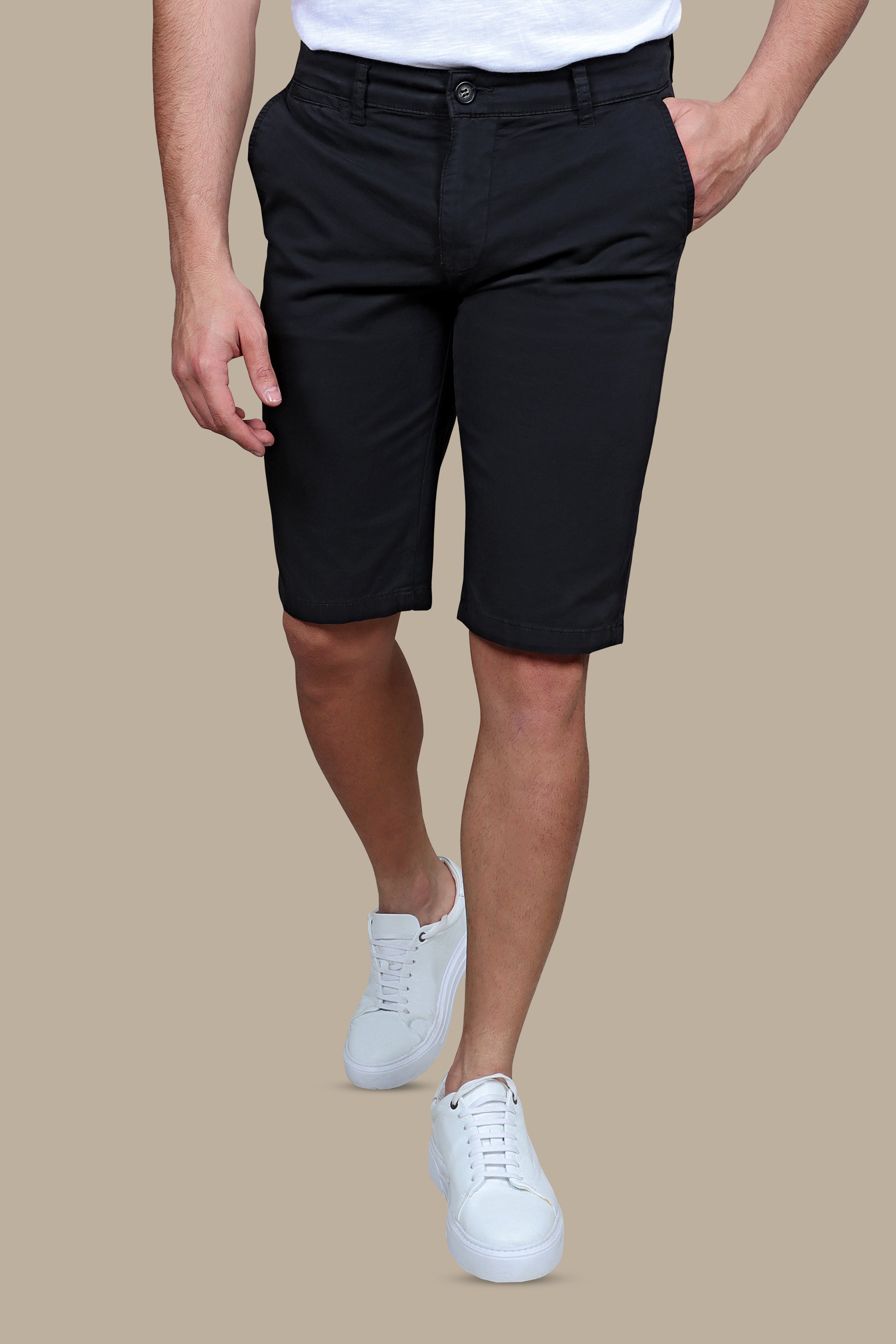 Short Chino Plain Slim Fit | Black