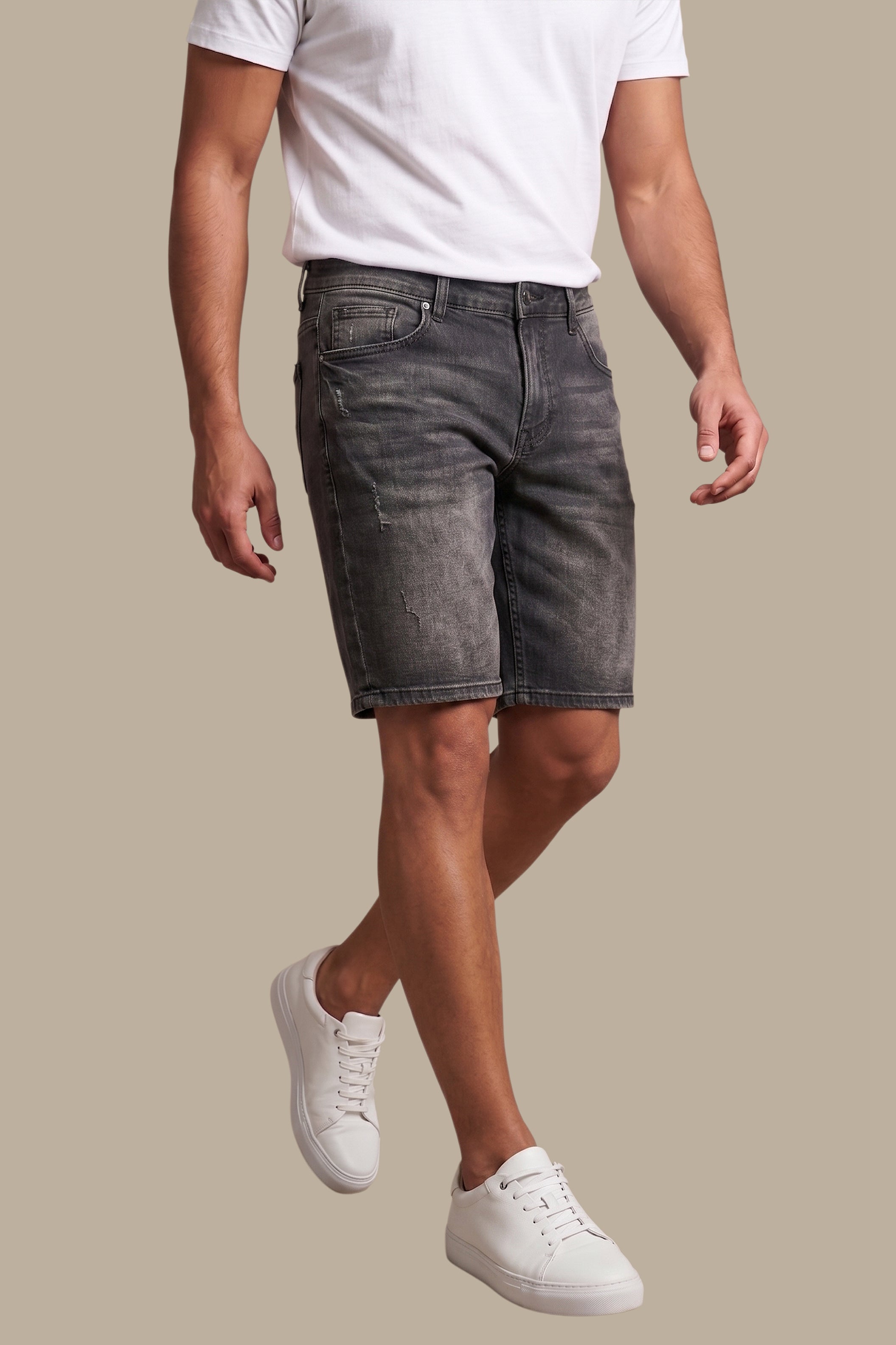 Short Denim Plain | Gray