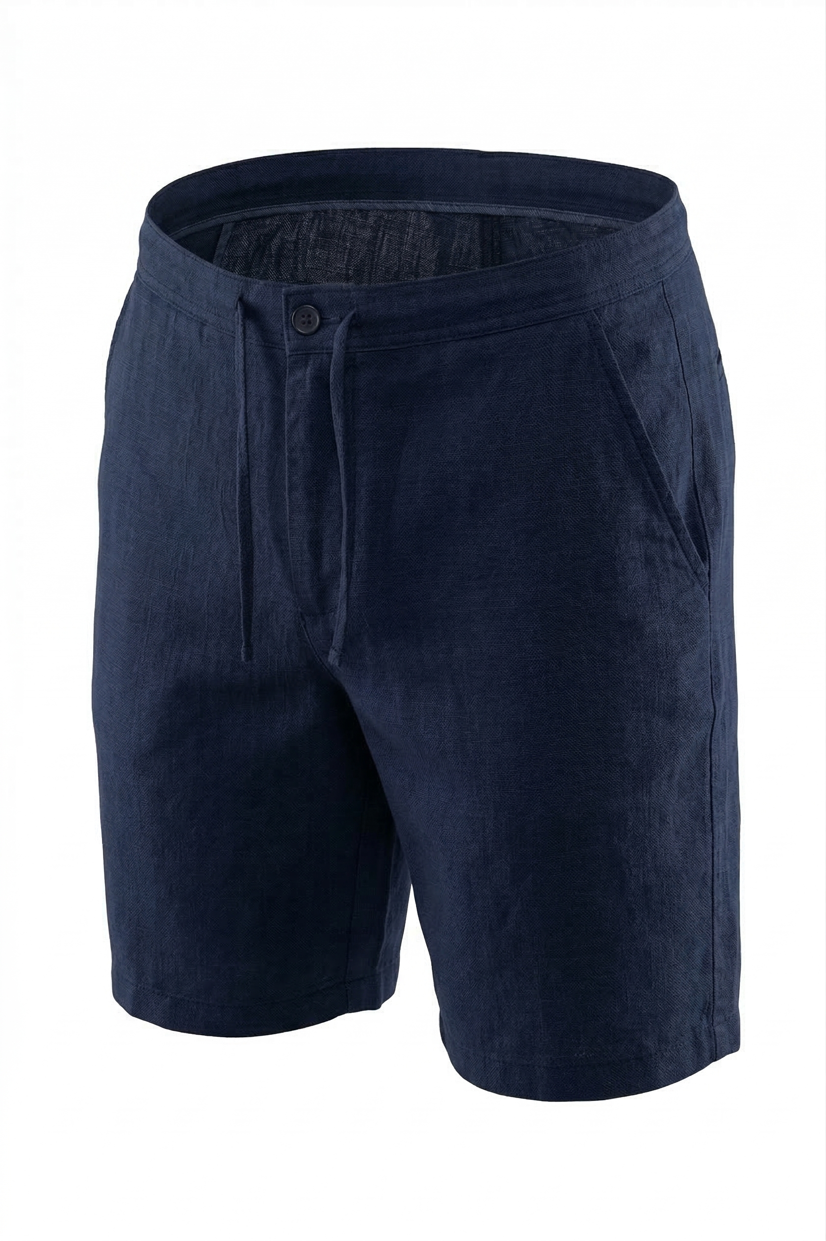 Nautical Elegance: Short Linen Basic Navy