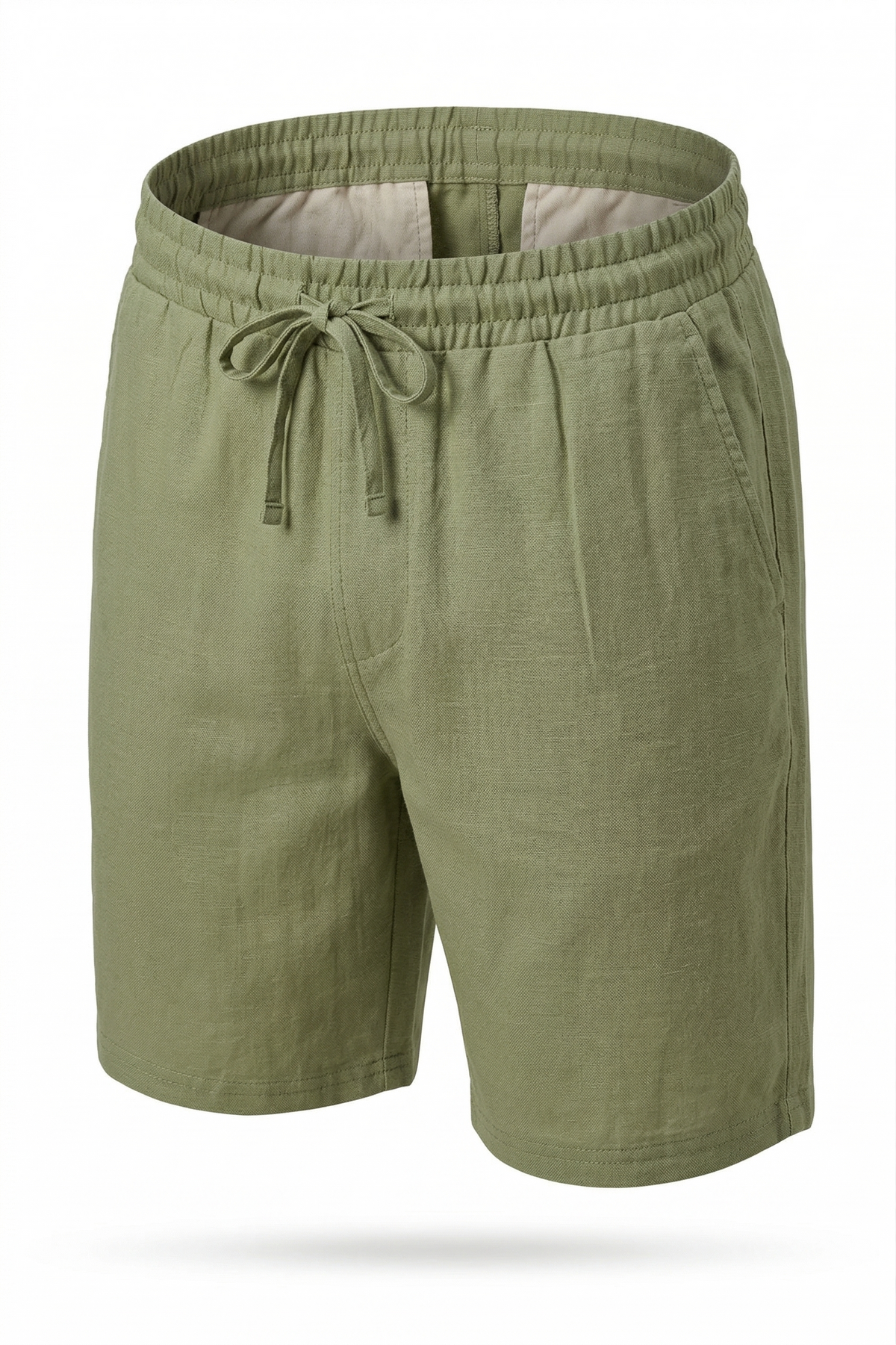 Olive Linen Shorts