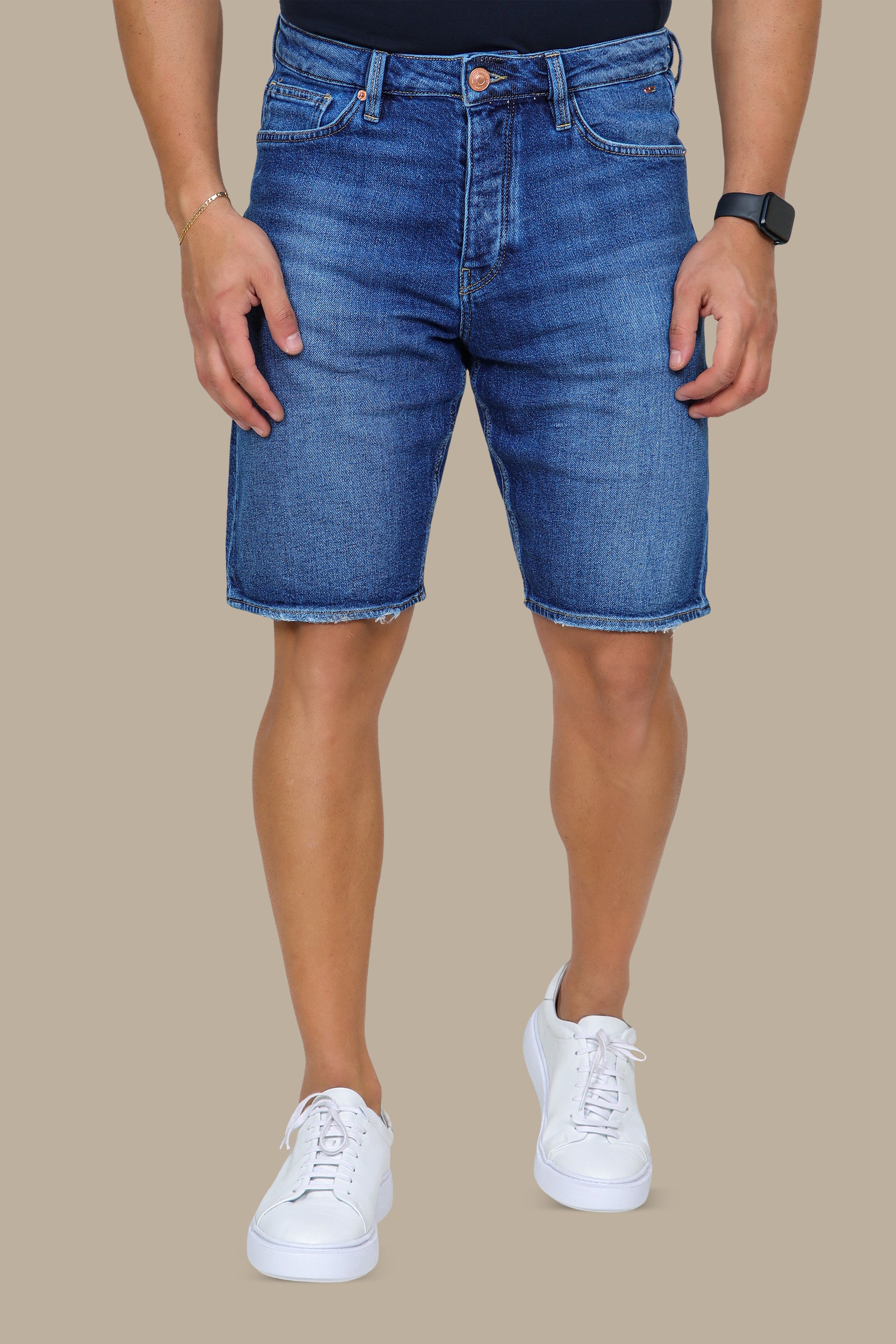 Blue Tie-Dye Short Denim
