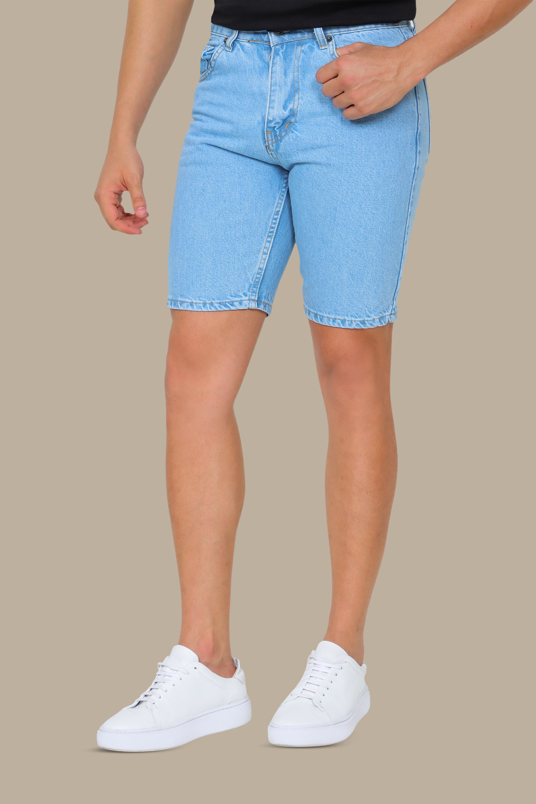 Light Blue Tie-Dye Short Denim