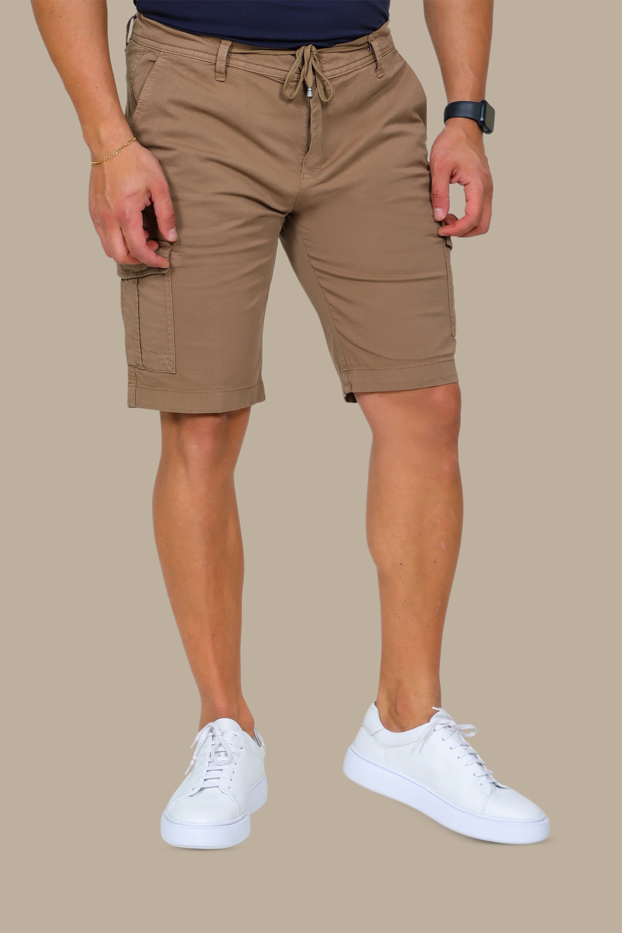 Beige Short Cargo with Side Pockets