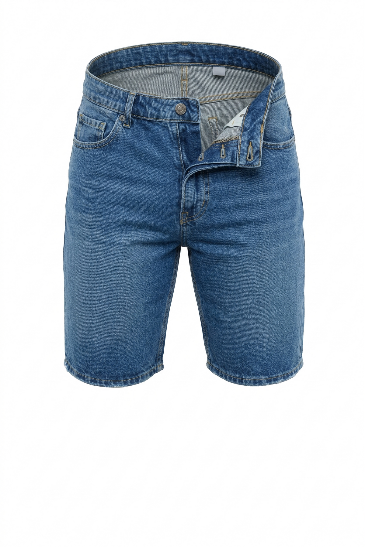 Relaxed Edge: Boyfriend Cut Denim Shorts in Blue